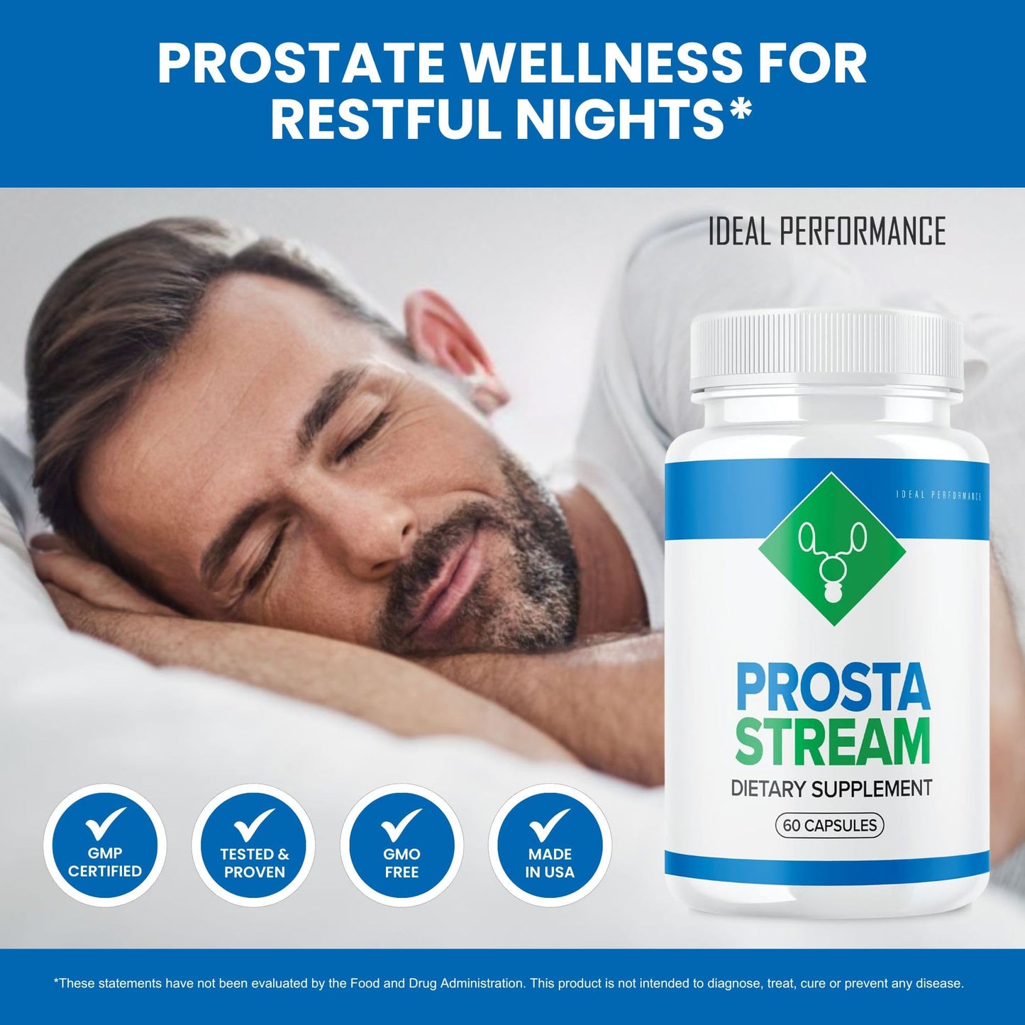 IDEAL PERFORMANCE Prosta Stream Prostate Supplement Capsules 180