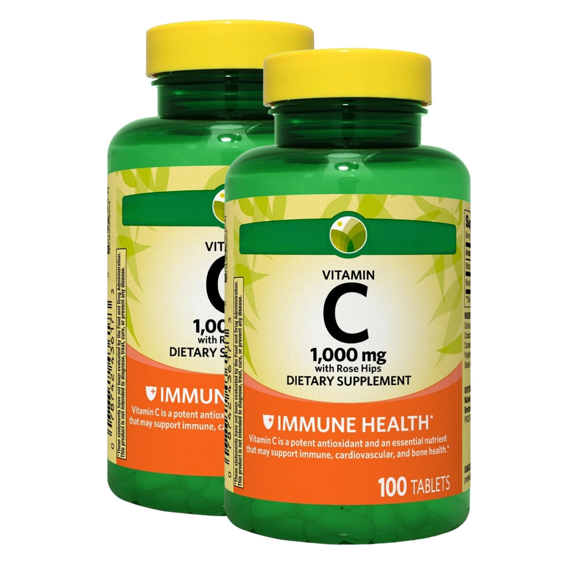 KP+ Vitamin C 1000 mg with Rose HIPS Immune Support Tablets, 200 Tablets