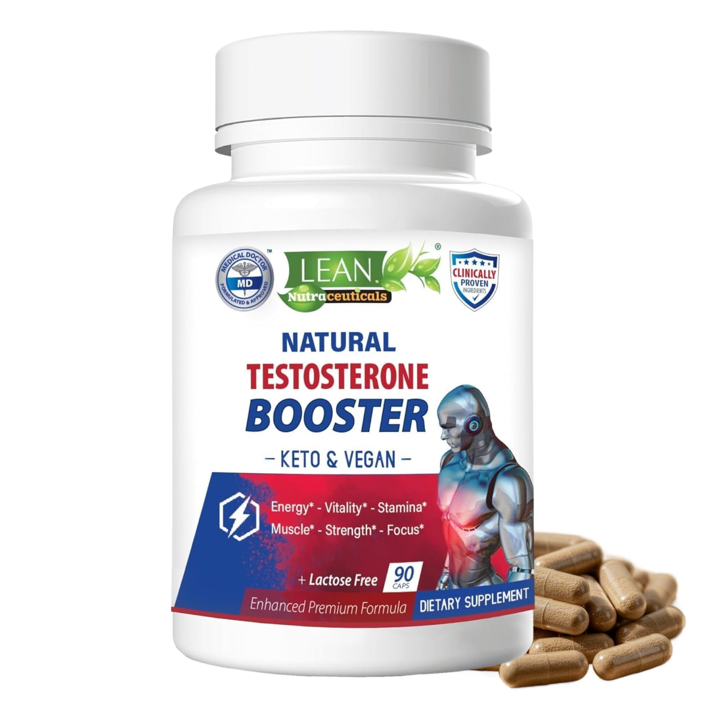 LEAN Nutraceuticals Testosterone Libido Booster 90 Capsules