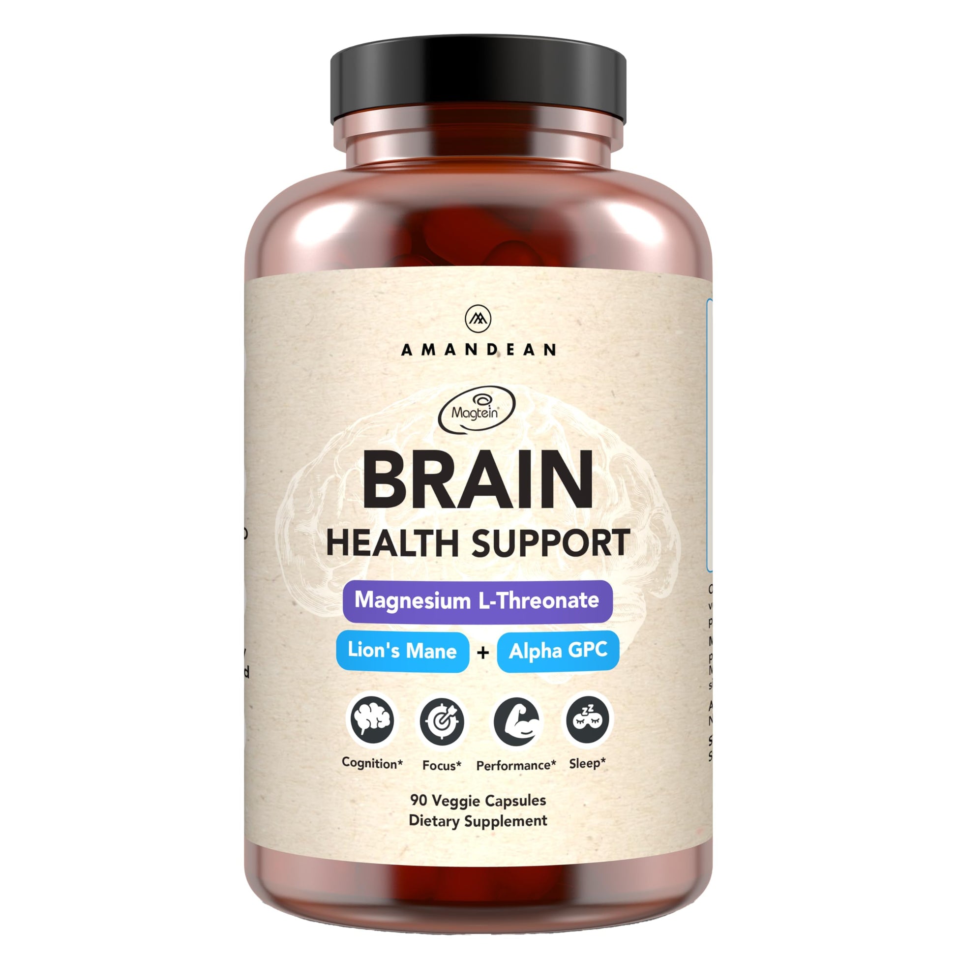 AMANDEAN Brain Supplement Capsule 90 Count