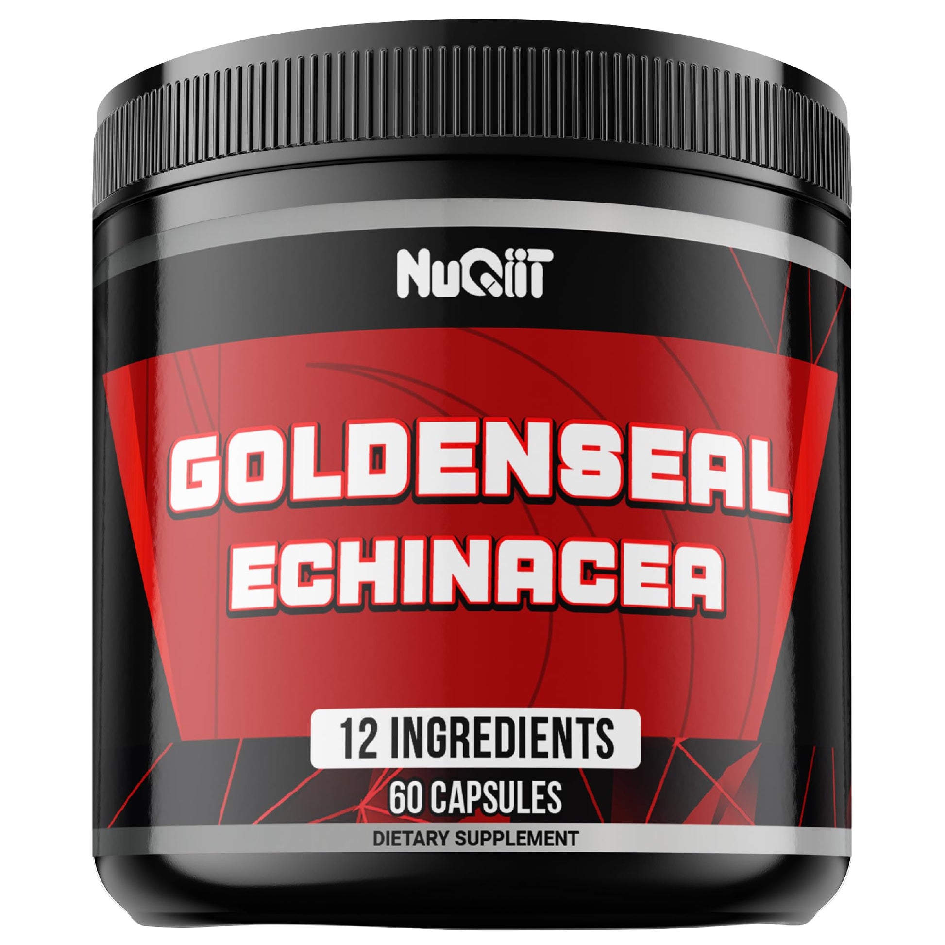 NUQIIT Goldenseal Root with Echinacea, Panax Ginseng, Elderberry, Garlic Capsules, 60 Count