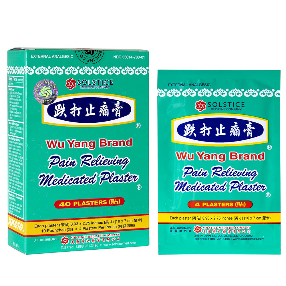 Solstice Medicine Company Wu Yang Pain Relieving Medicated Plasters Soft Gel, 40 Plasters