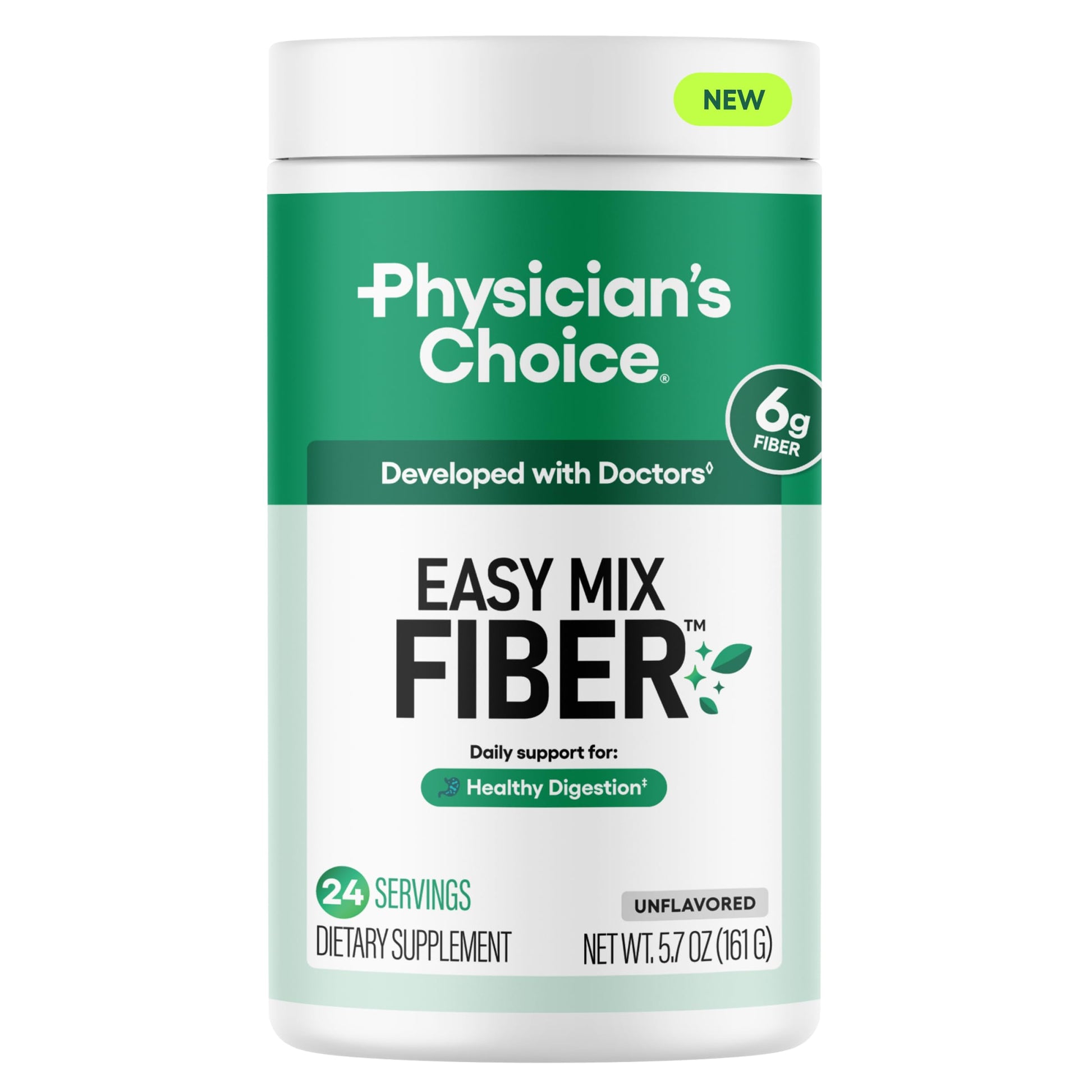 Physician's CHOICE Easy Mix Fiber for Digestive Health & Regularity Powder, 5.7 oz