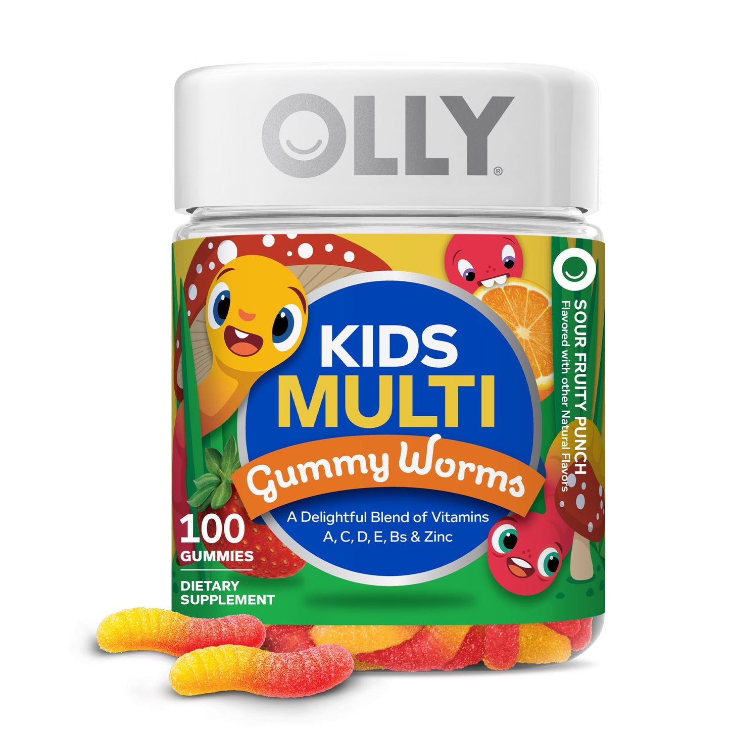 OLLY Kids Multivitamin Gummy Worms, 100 Count