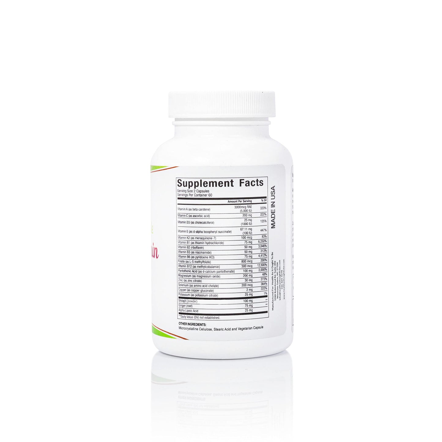 Health As It Ought To Be HAIOTB Highly-Absorbable Daily Multivitamin Capsules 120 Count