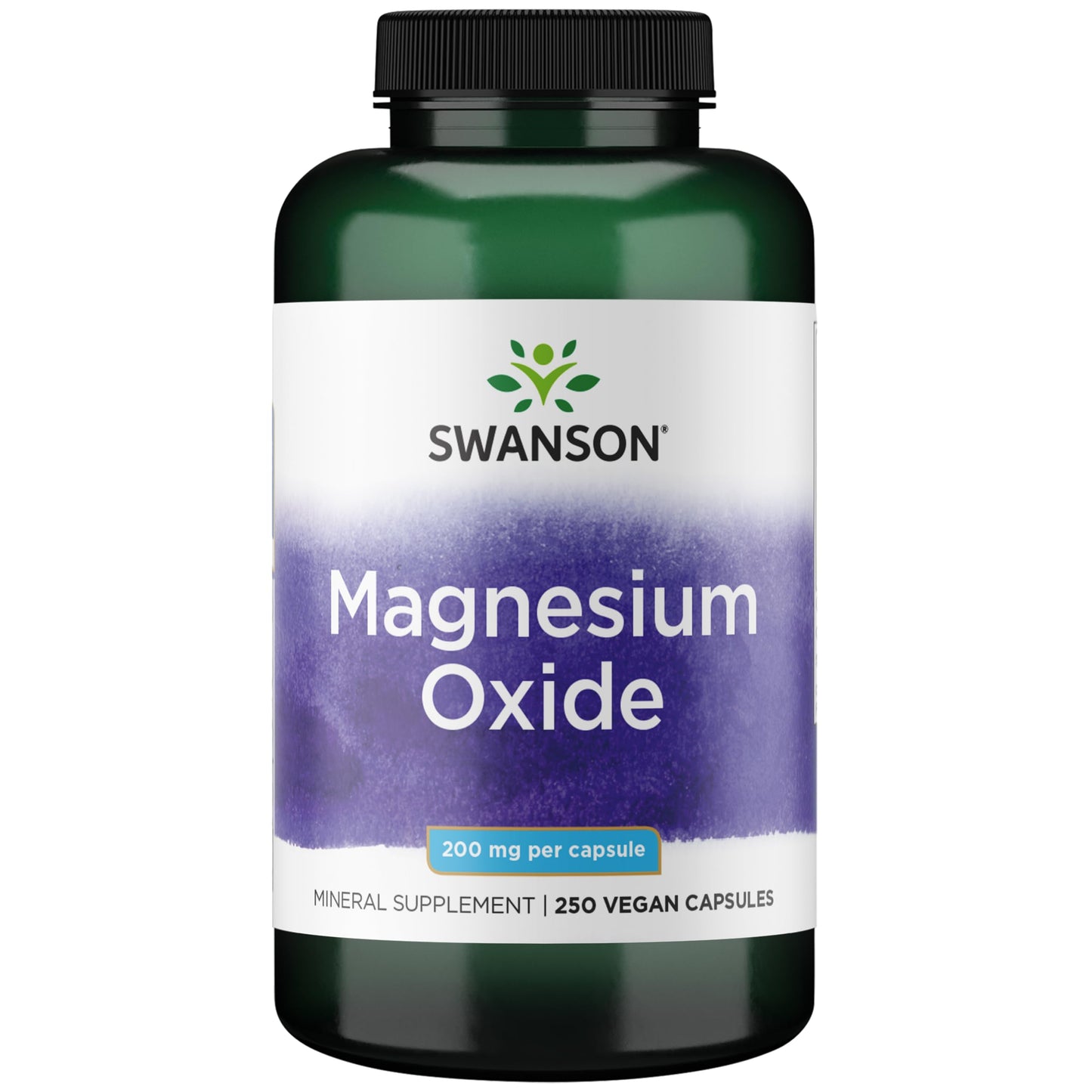Swanson Magnesium 200 mg Capsules, 250 Count