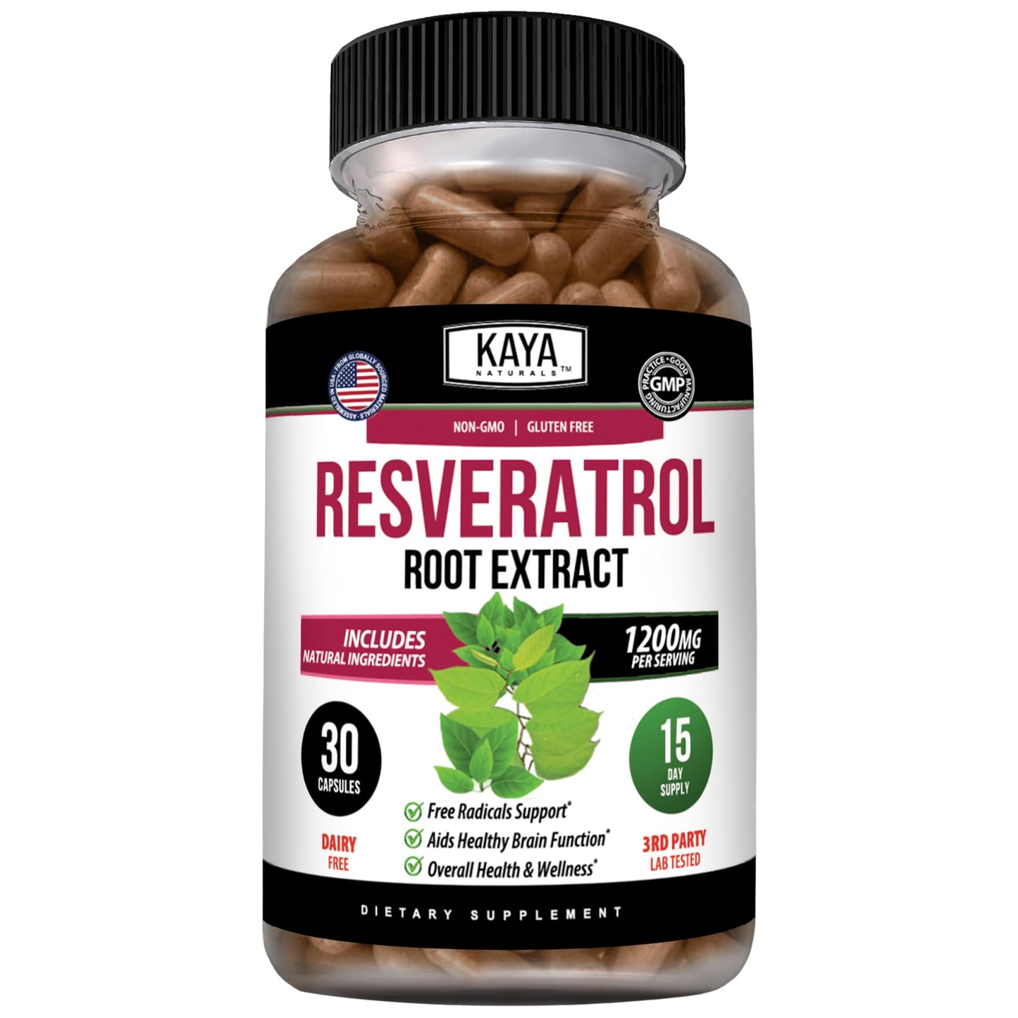 Kaya Naturals Resveratrol 30 Capsules