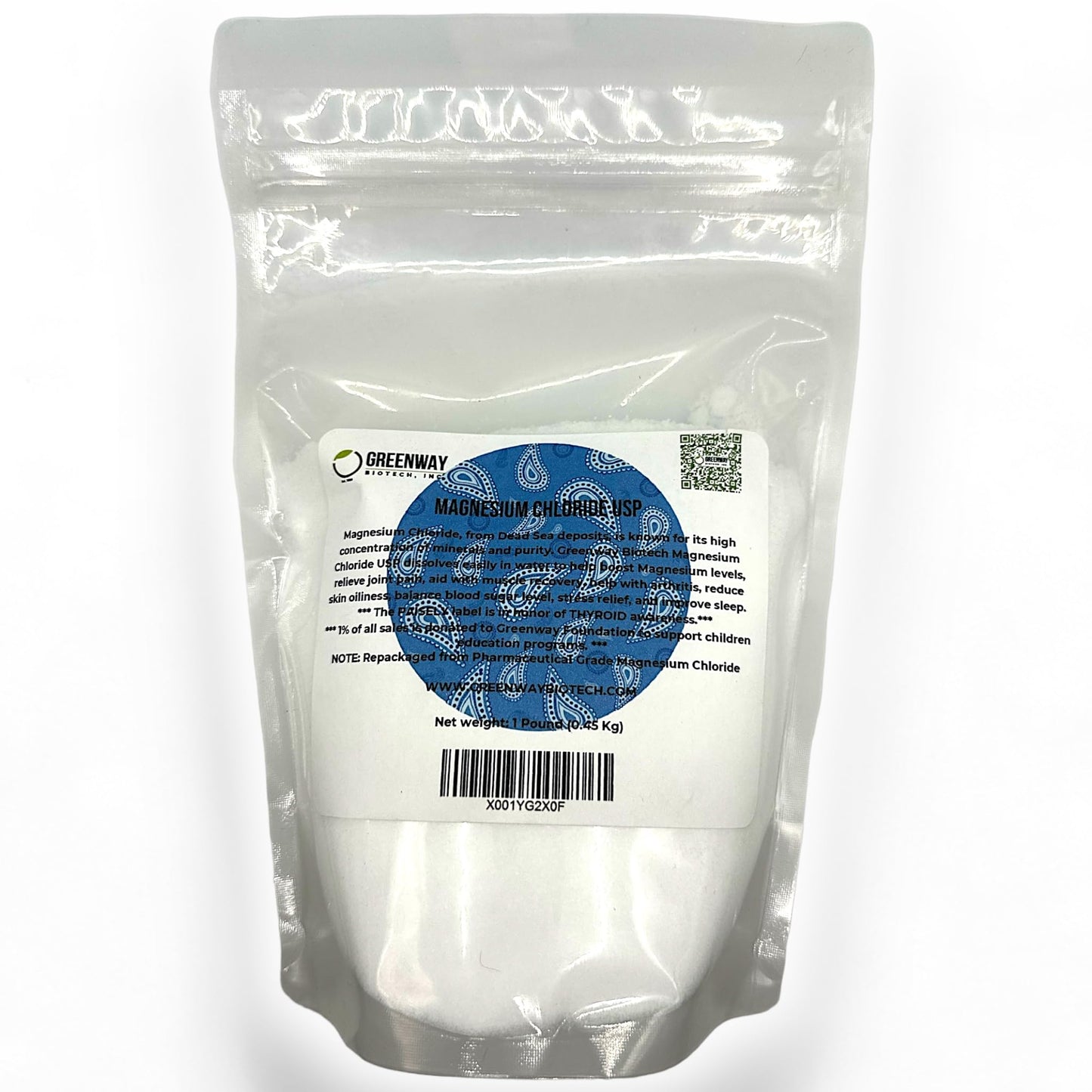 Greenway Biotech, Inc. Organic Magnesium Chloride USP Supplement Powder, 16 Ounces