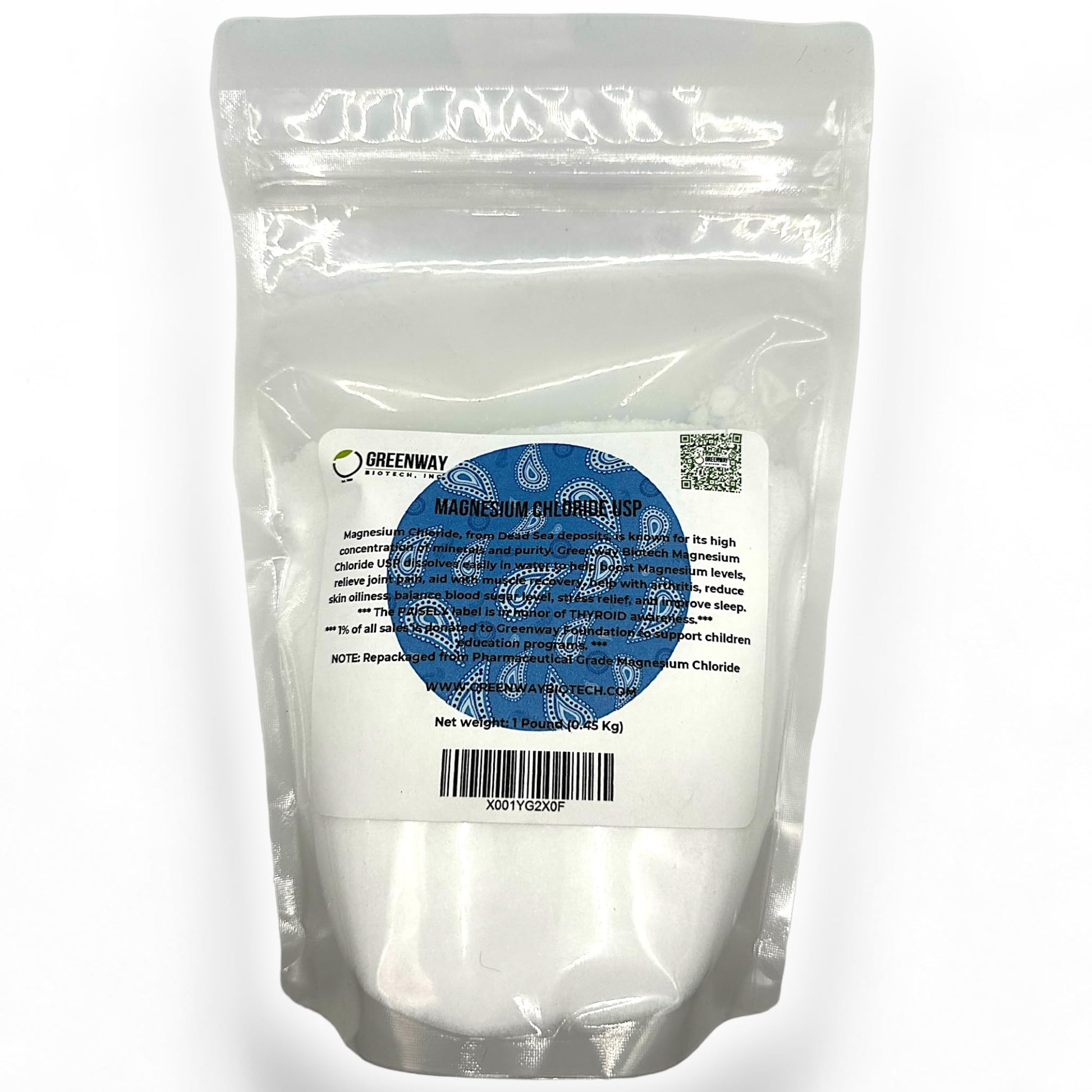Greenway Biotech, Inc. Organic Magnesium Chloride USP Supplement Powder, 16 Ounces