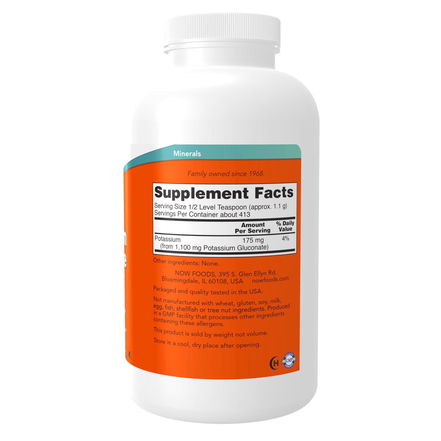 NOW Foods Potassium Gluconate Powder, 16 oz
