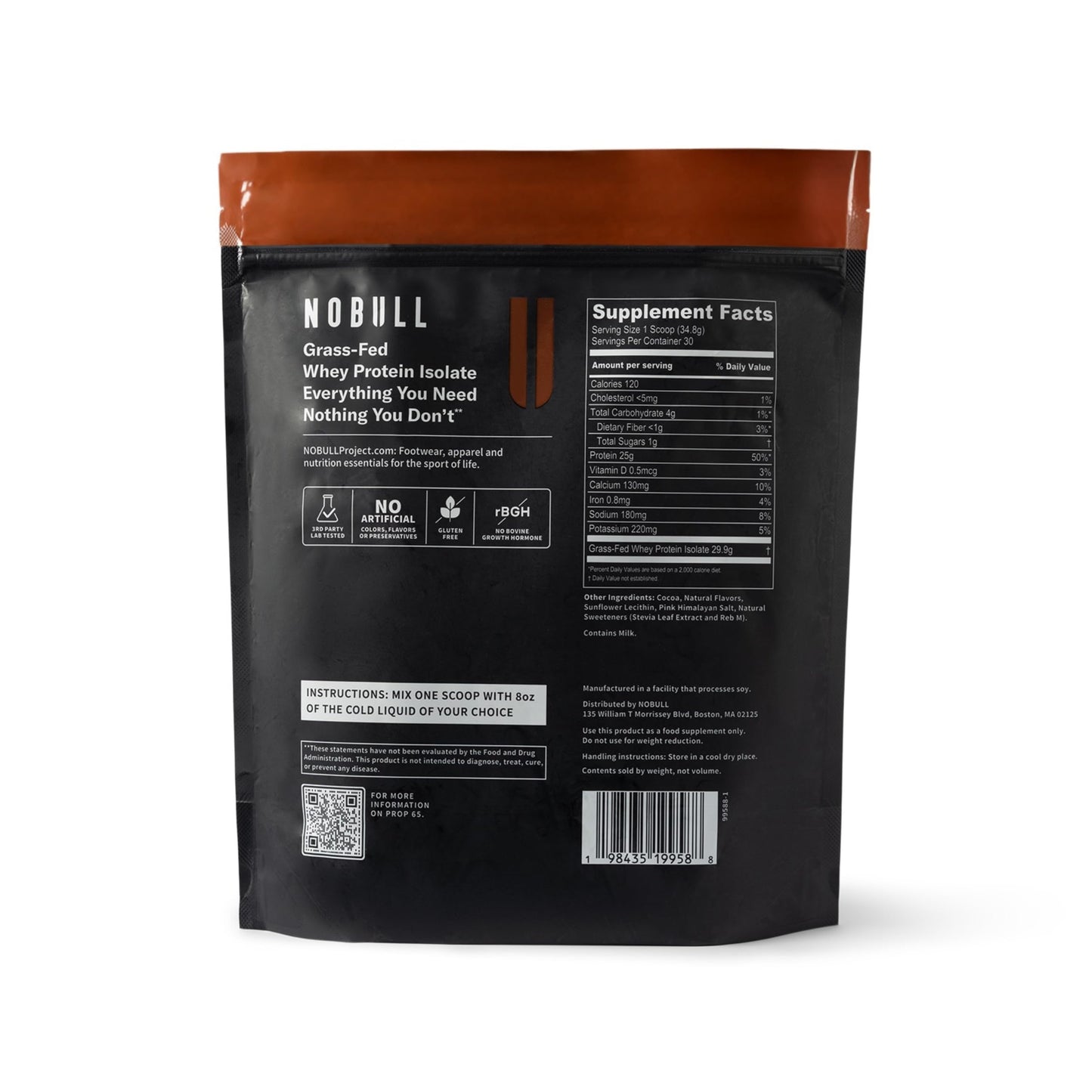 NOBULL Grass-Fed Whey Protein Isolate Powder, 36.8 Servings