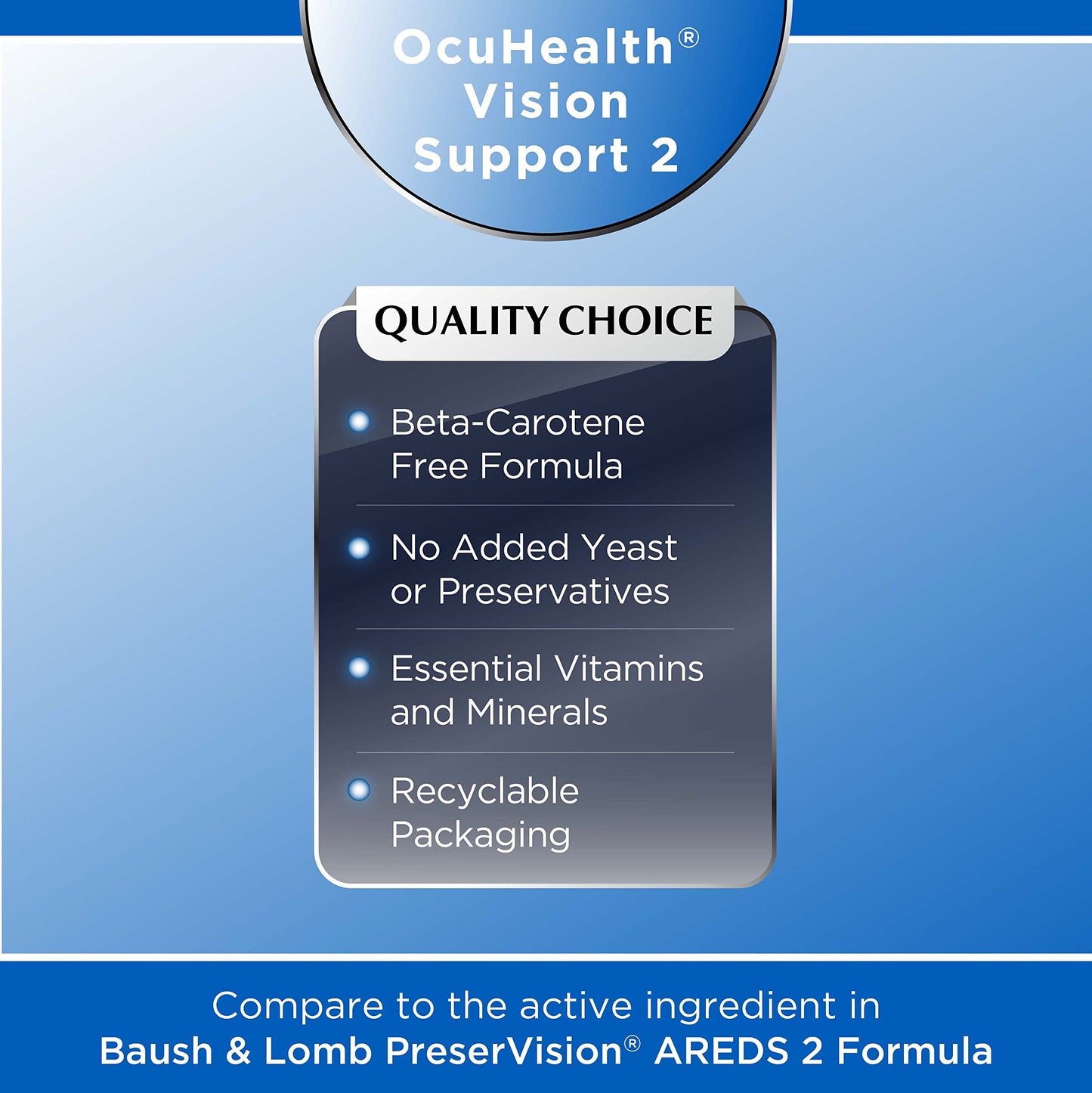 Quality Choice Ocuhealth Eye Health Vision Support Vitamin & Mineral Supplement Softgels, 120 Count