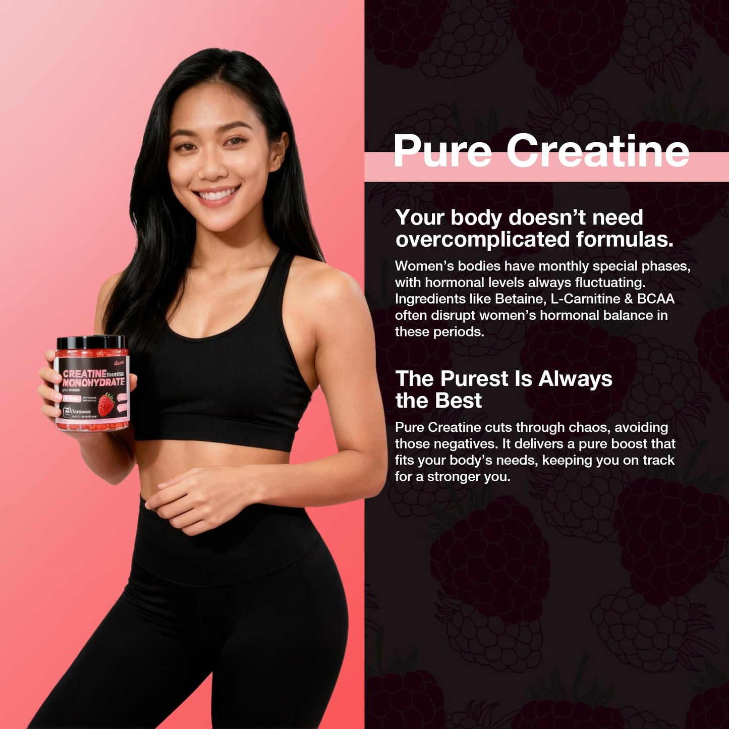 Asumtal Creatine Gummies for Women 5000 MG Gummy 120 Count