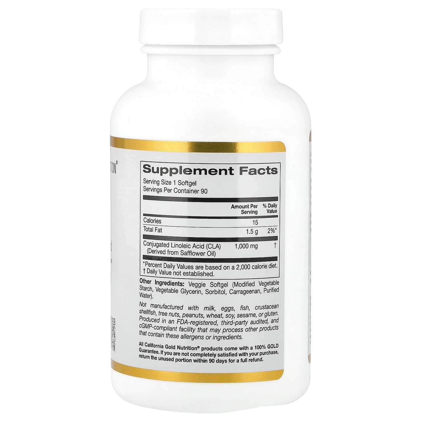 California Gold Nutrition CLA Conjugated Linoleic Acid Softgels, 90 Count