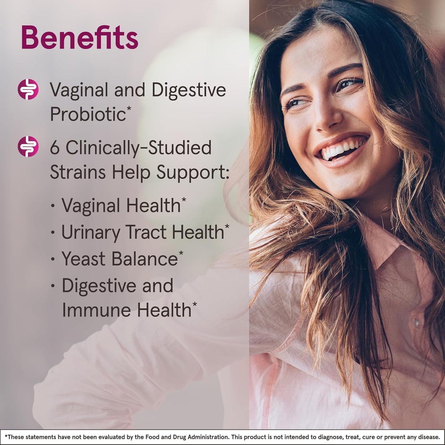 Jarrow Formulas Fem-Dophilus Advanced Vaginal & Digestive Probiotics 10 Billion CFU for Vaginal, Urinary Tract, Digestive & Immune Support, 60 Capsules