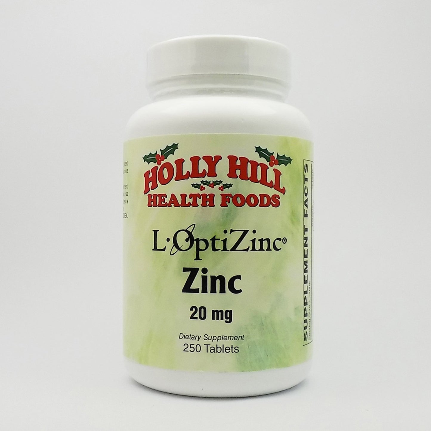 Holly Hill Health Foods Zinc 20 mg Tablets, 250 Tablets