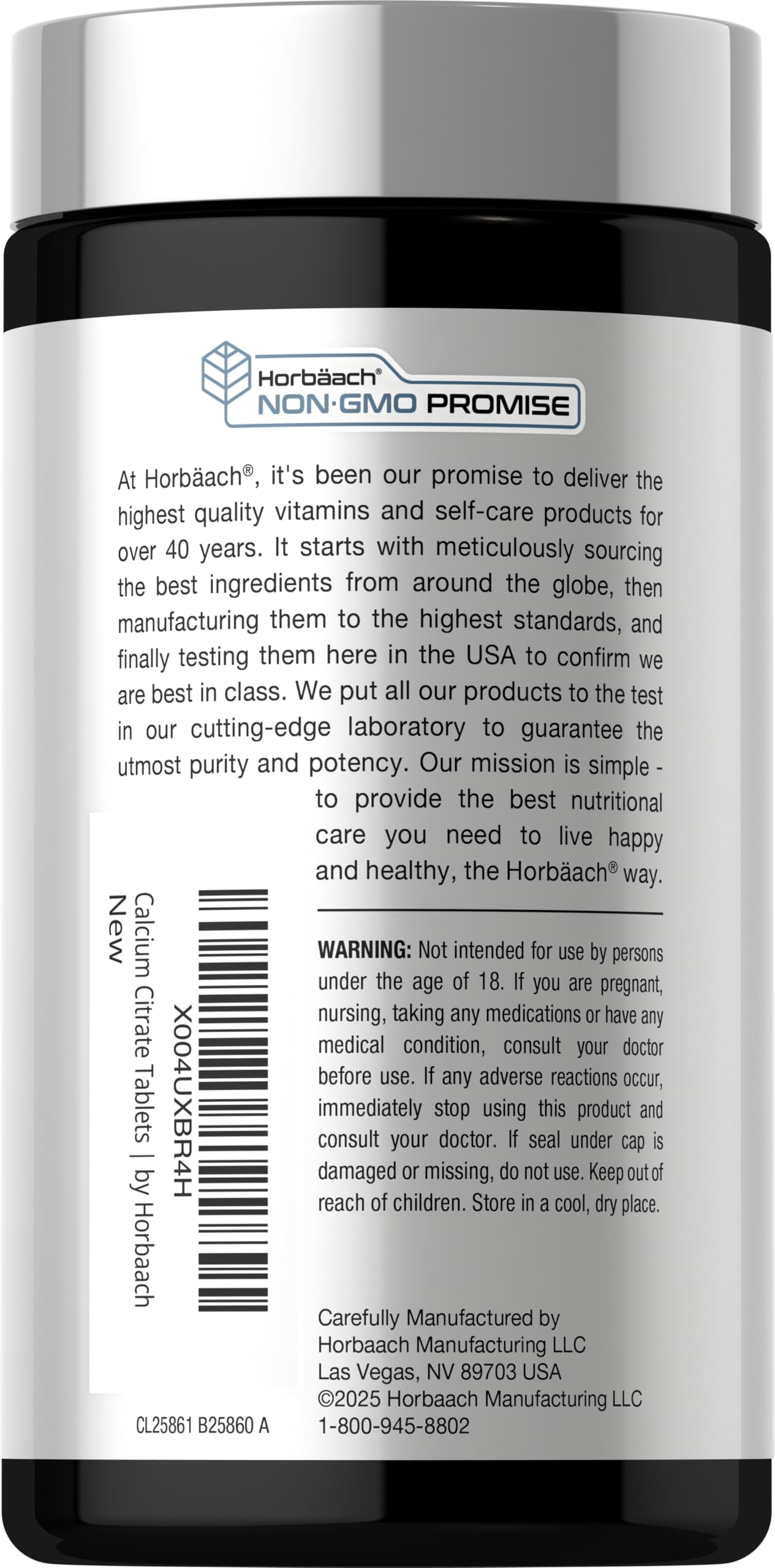 Horbäach Calcium Citrate with Vitamin D3 & Boron 150 Tablets