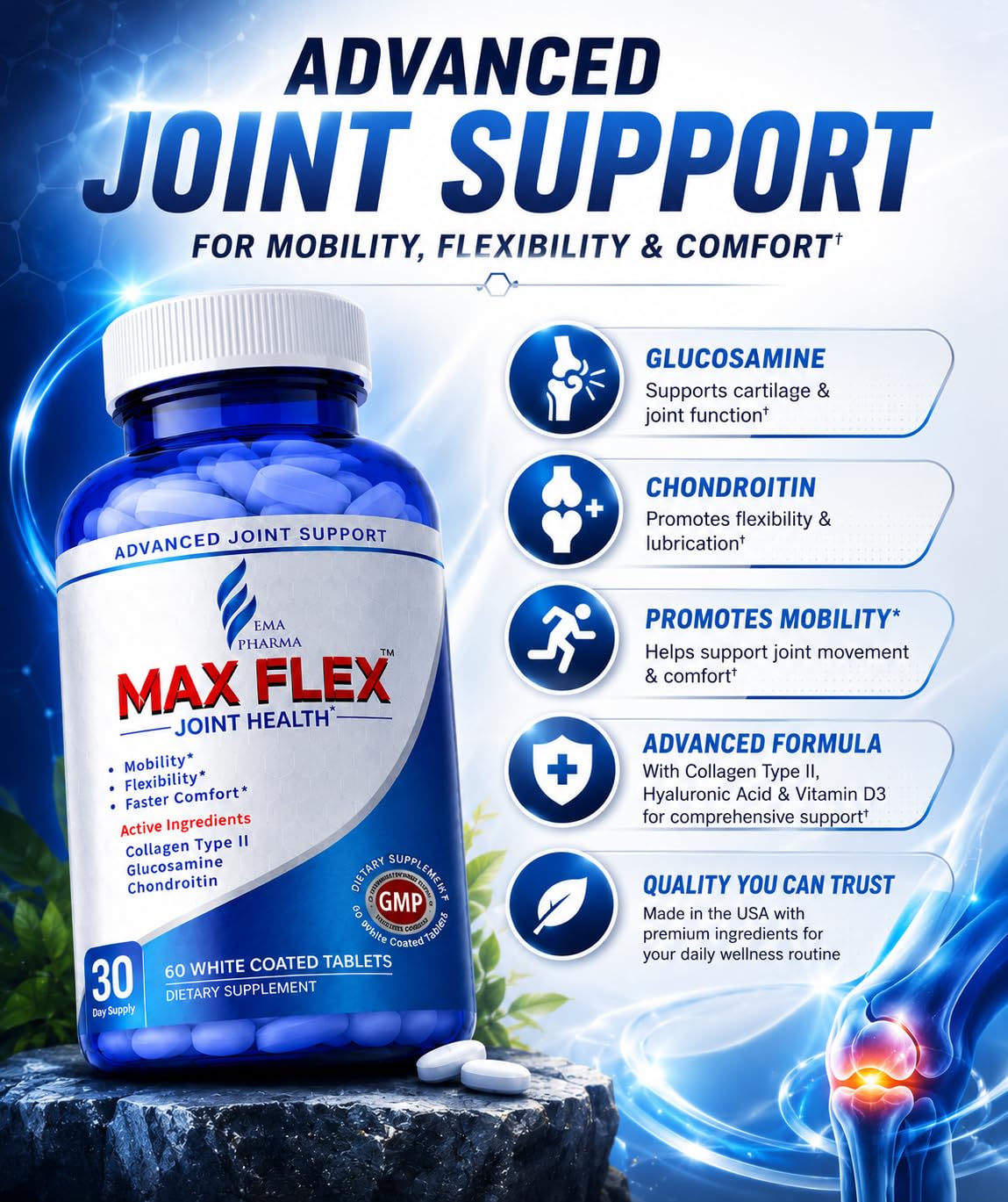 MAX FLEX UC II Collagen Joint Support Supplement 60 Tablets