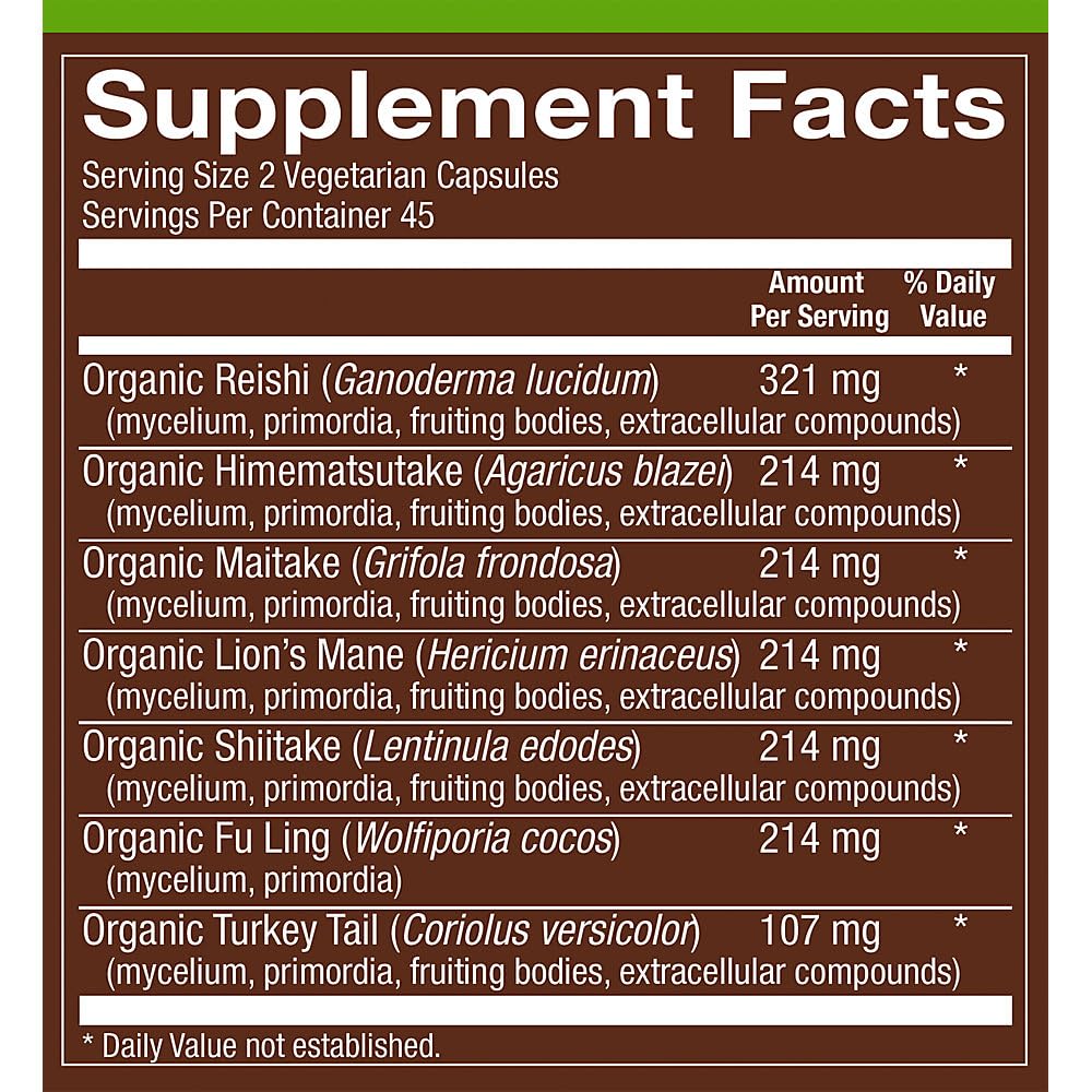 plnt Mushroom 7a Herbal Formula Promotes General Wellness, 90 Vegetarian Capsules
