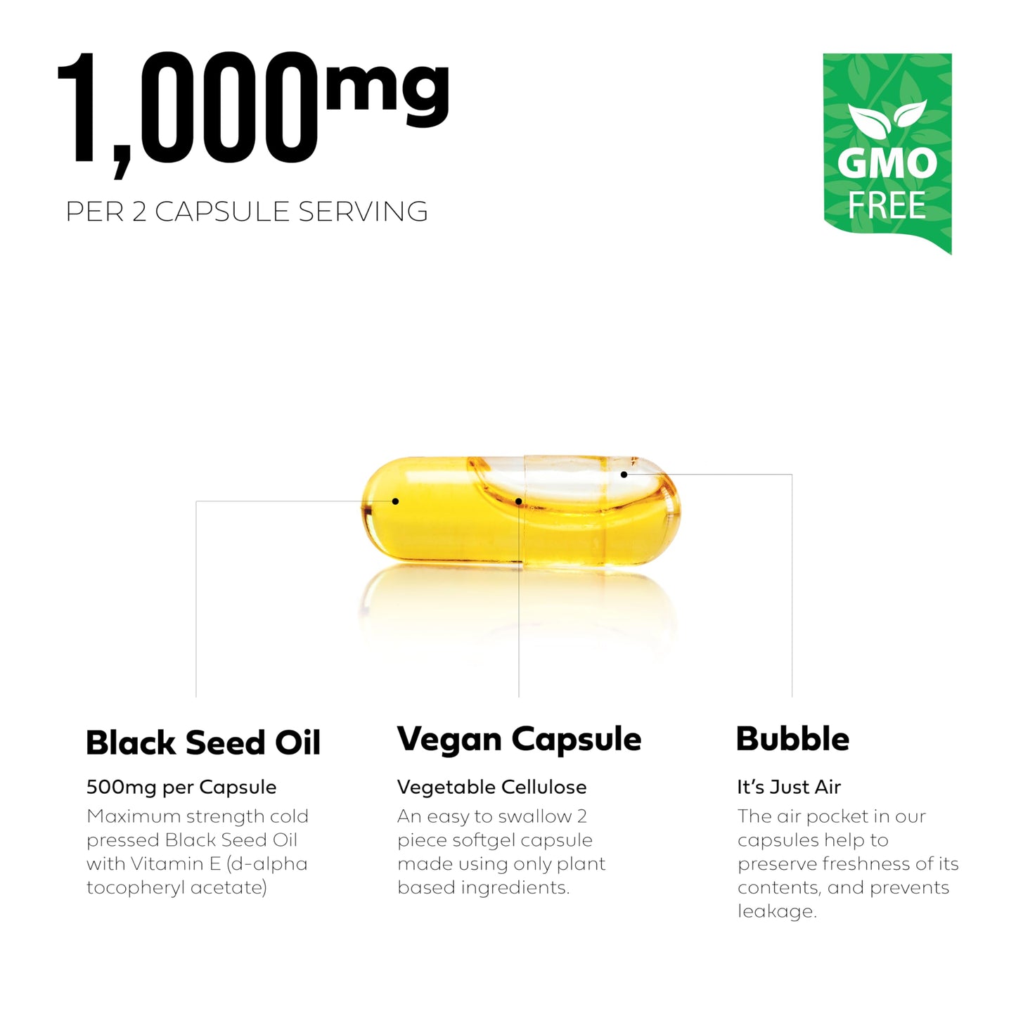 Better Place Organics Black Seed Oil Capsules 500mg per Capsule, 120 Capsules