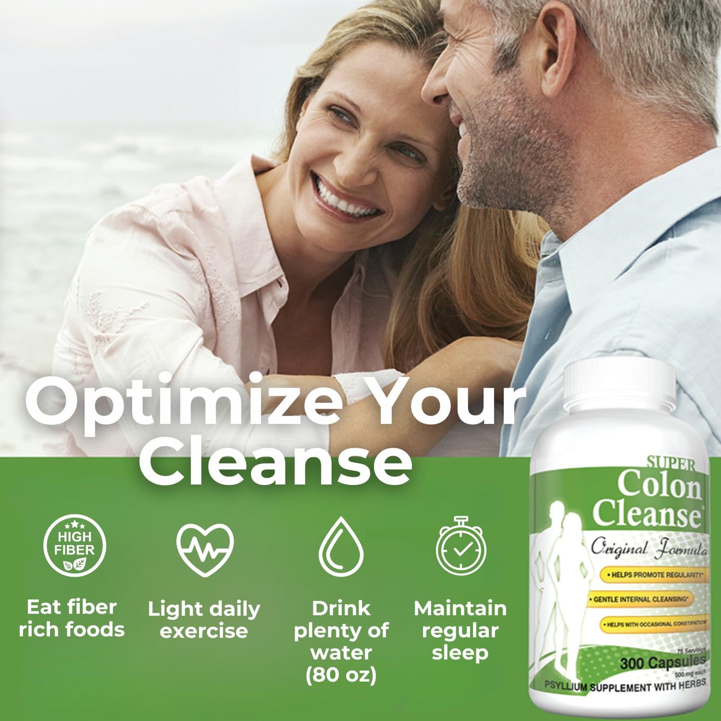 Health Plus Super Colon Cleanse Original Formula Capsules, 300