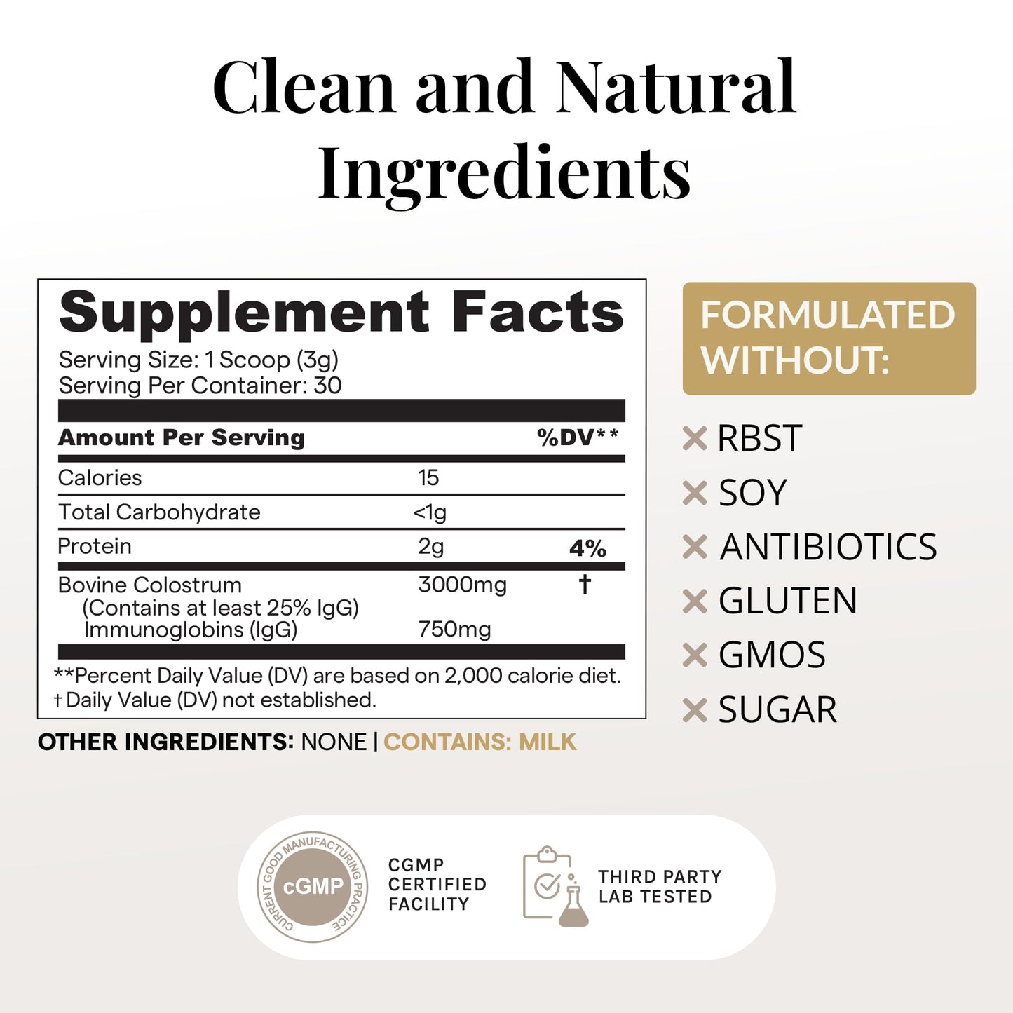 Elavite Bovine Colostrum Powder 3.18 Ounce