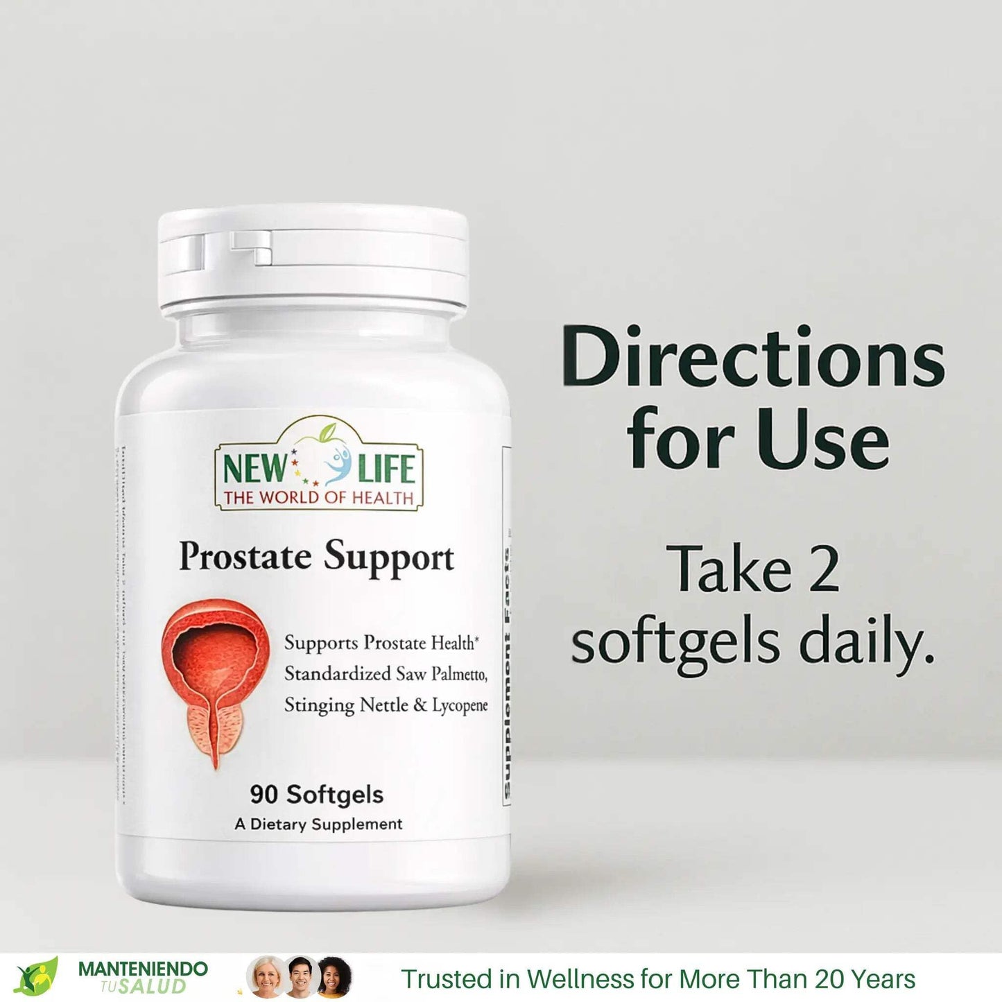Manteniendo Tu Salud New Life Prostate Support Prostate Health Saw Palmetto Softgels 90 Count