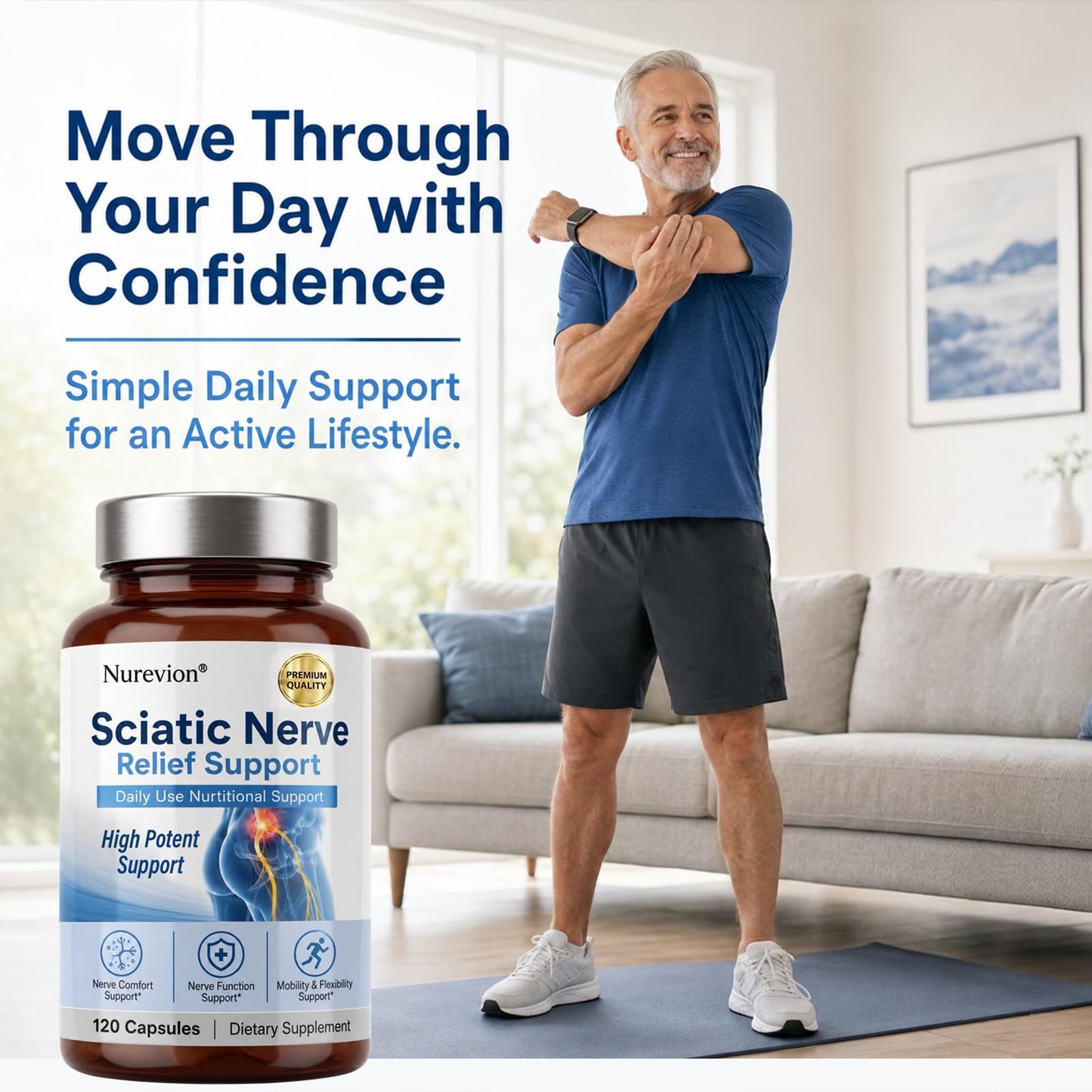 Nurevion Sciatic Nerve Relief Capsules, 120 Count