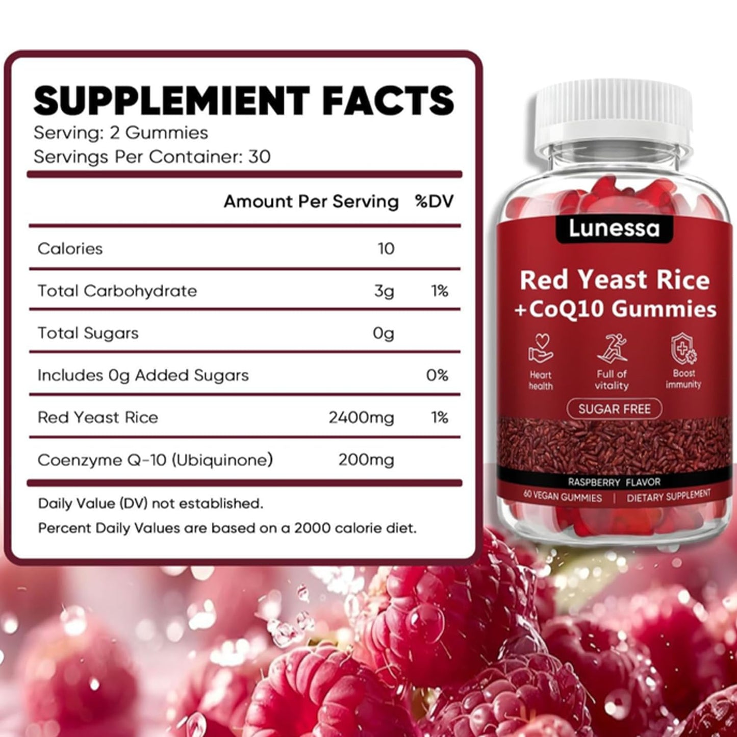 Peehss Red Yeast Rice with CoQ10 Cholesterol Cleanse 120 Gummies