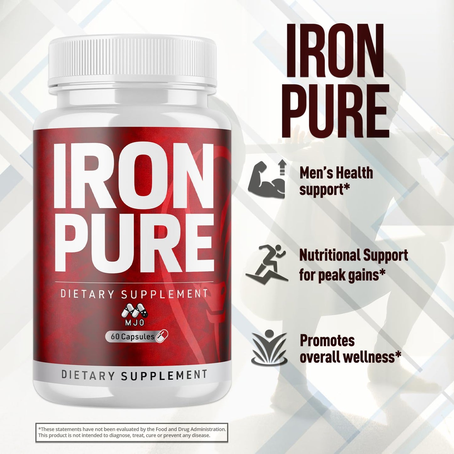 MJO Iron Pure Capsules, 180 Capsules