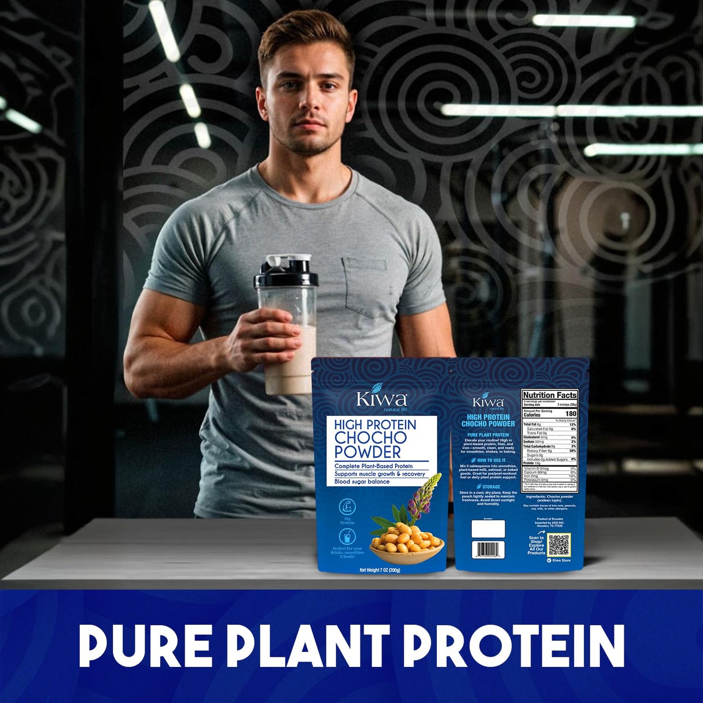 Kiwa Chocho Powder 14 oz - Complete Plant-Based Protein from Andean Lupin