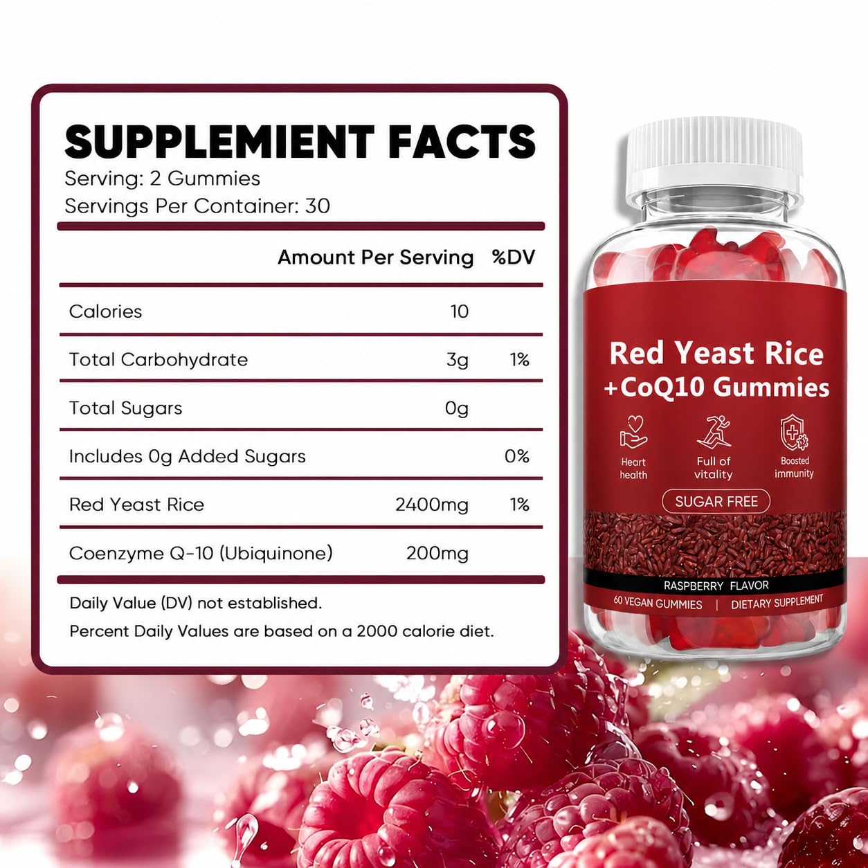 Peehss Red Yeast Rice with CoQ10 Capsules, 1 Count