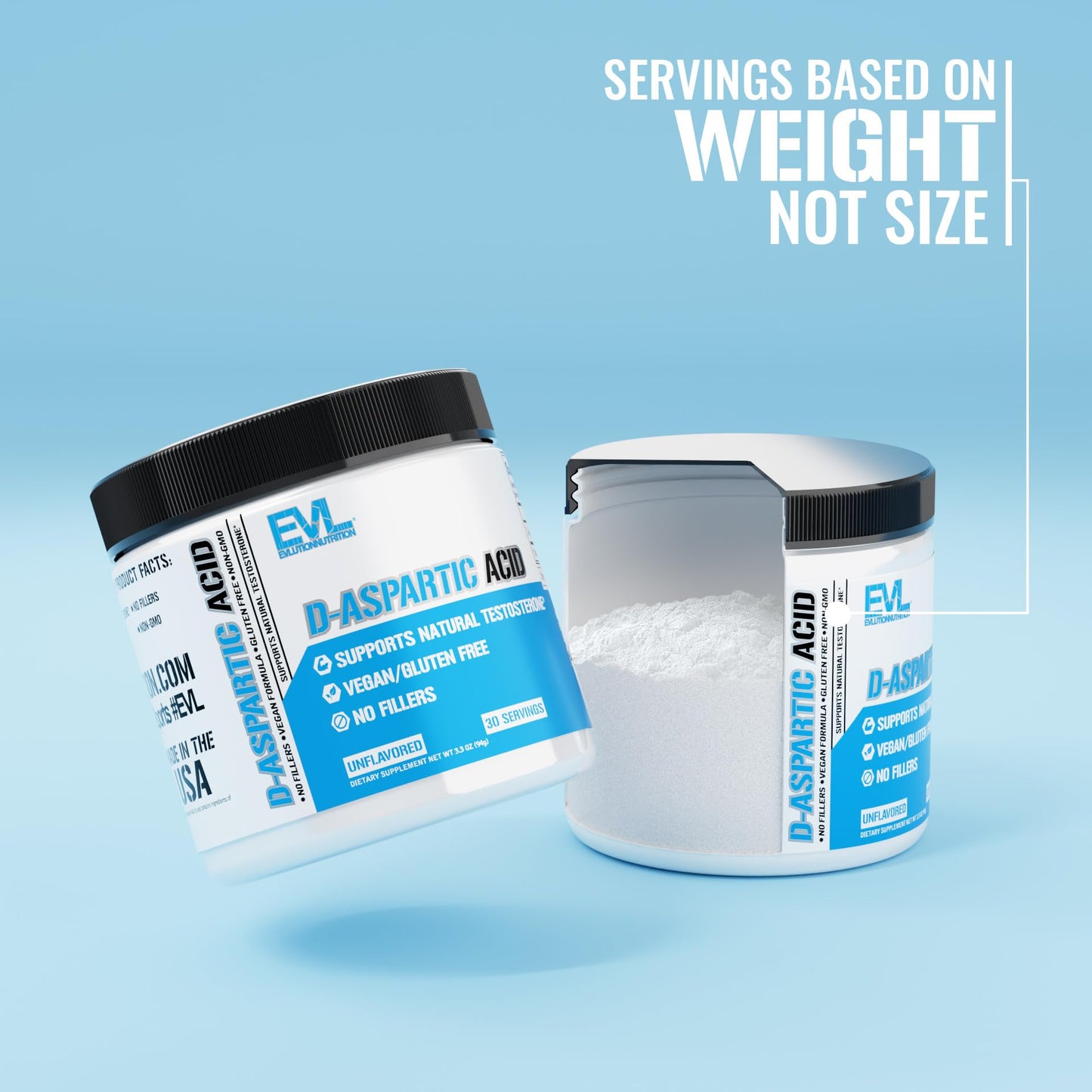 Evlution D-Aspartic Acid Testosterone Booster Powder 3.3 Ounce