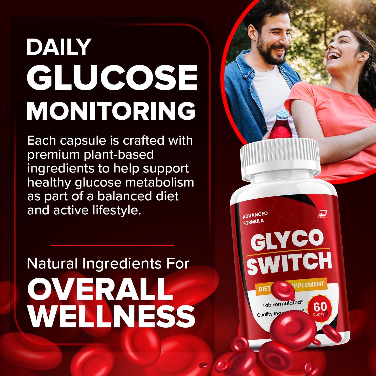 Indelo GlycoSwitch Natural Blend Daily Health Supplement Capsule 180