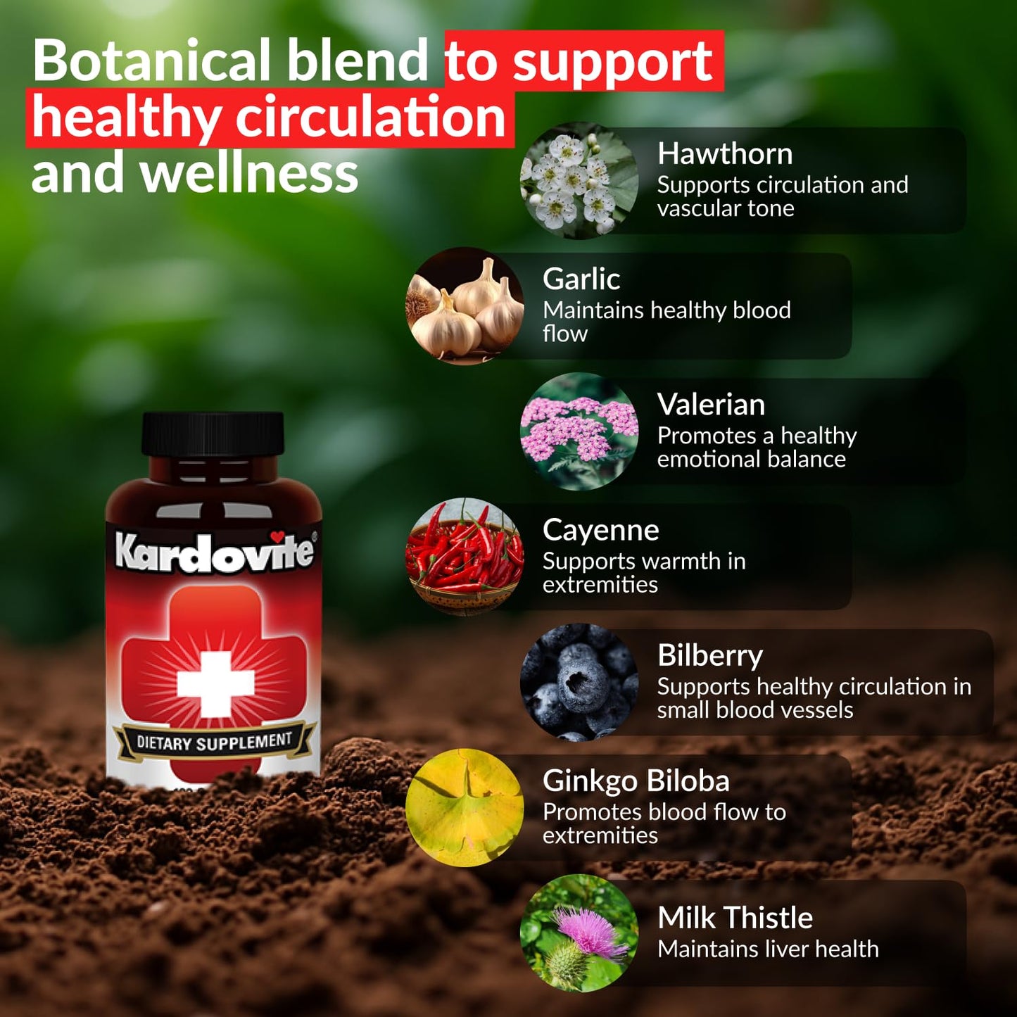 Kardovite Herbal Circulation Support Capsules, 180 Capsules