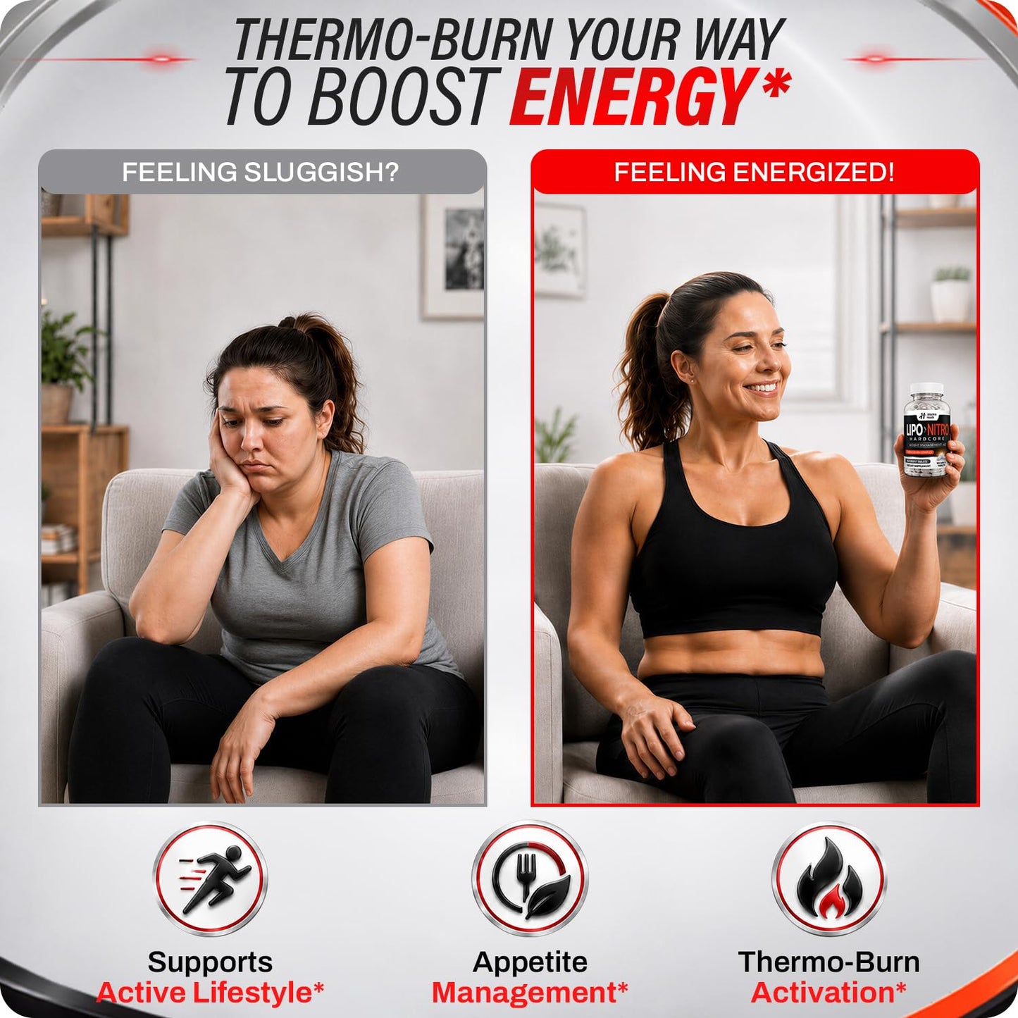 LipoNitro Thermo-Burn Diet Pills Tablets 120 Count
