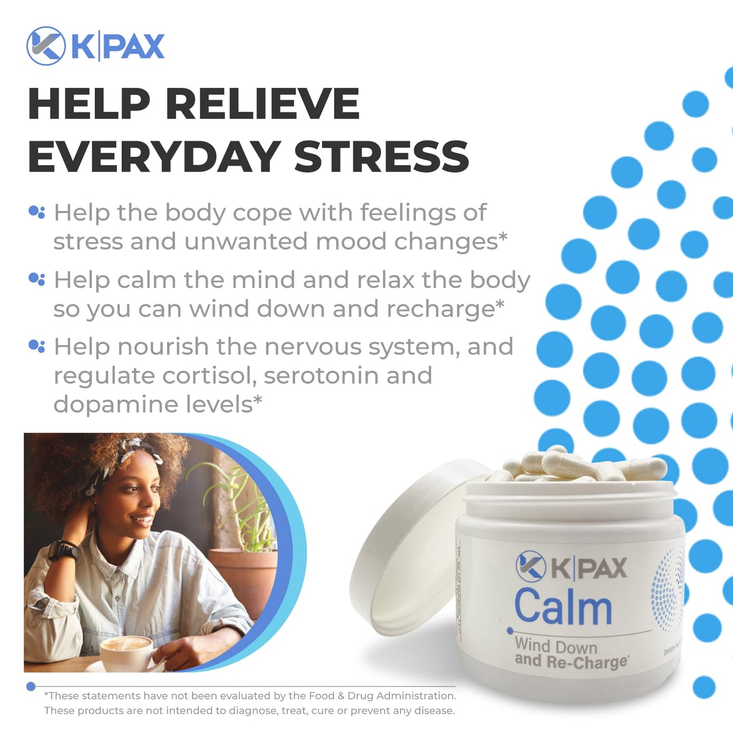 K* PAX Calm Magnesium Glycinate Supplement 1 Capsule