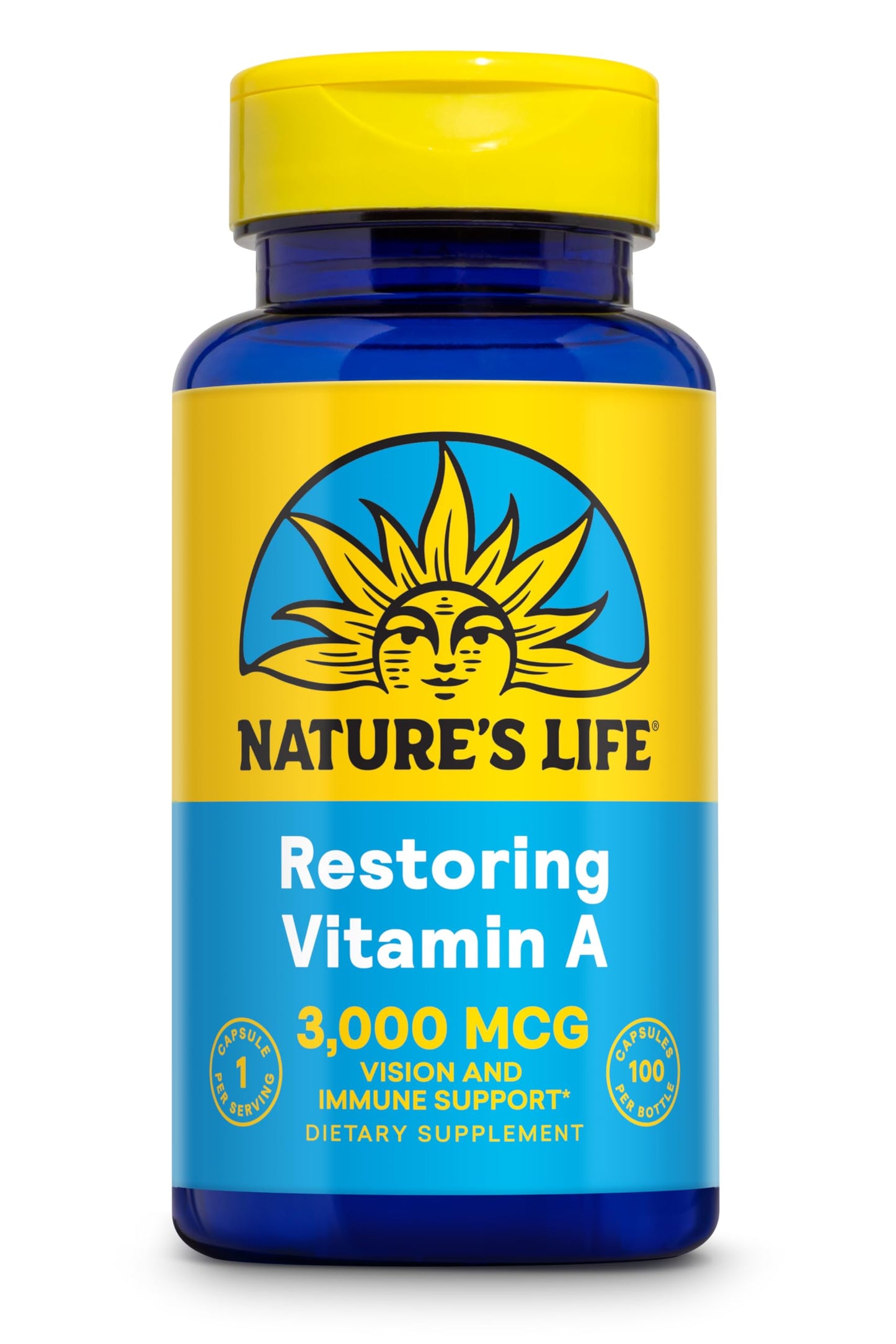 Nature's Life Vitamin A 10,000 IU Capsule, 100 Count