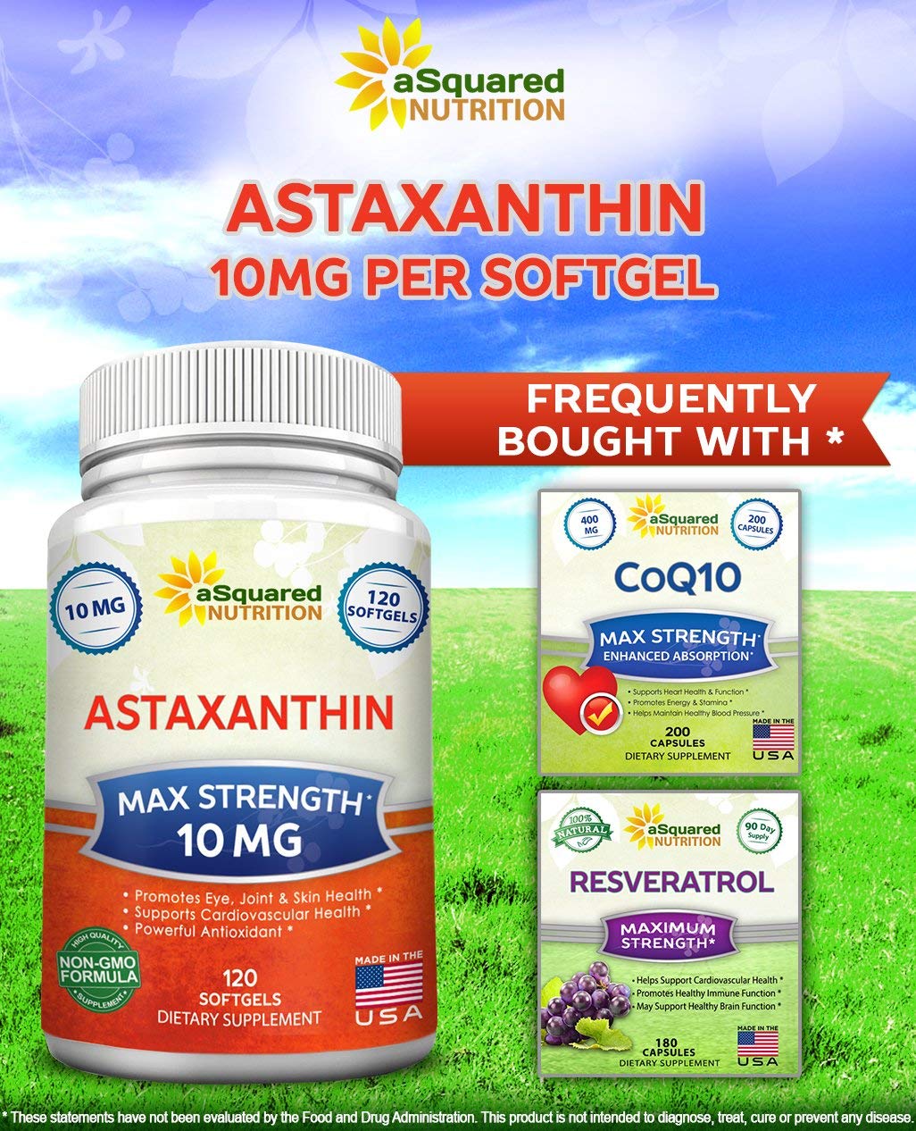 aSquared Nutrition Astaxanthin Supplement Softgels 120