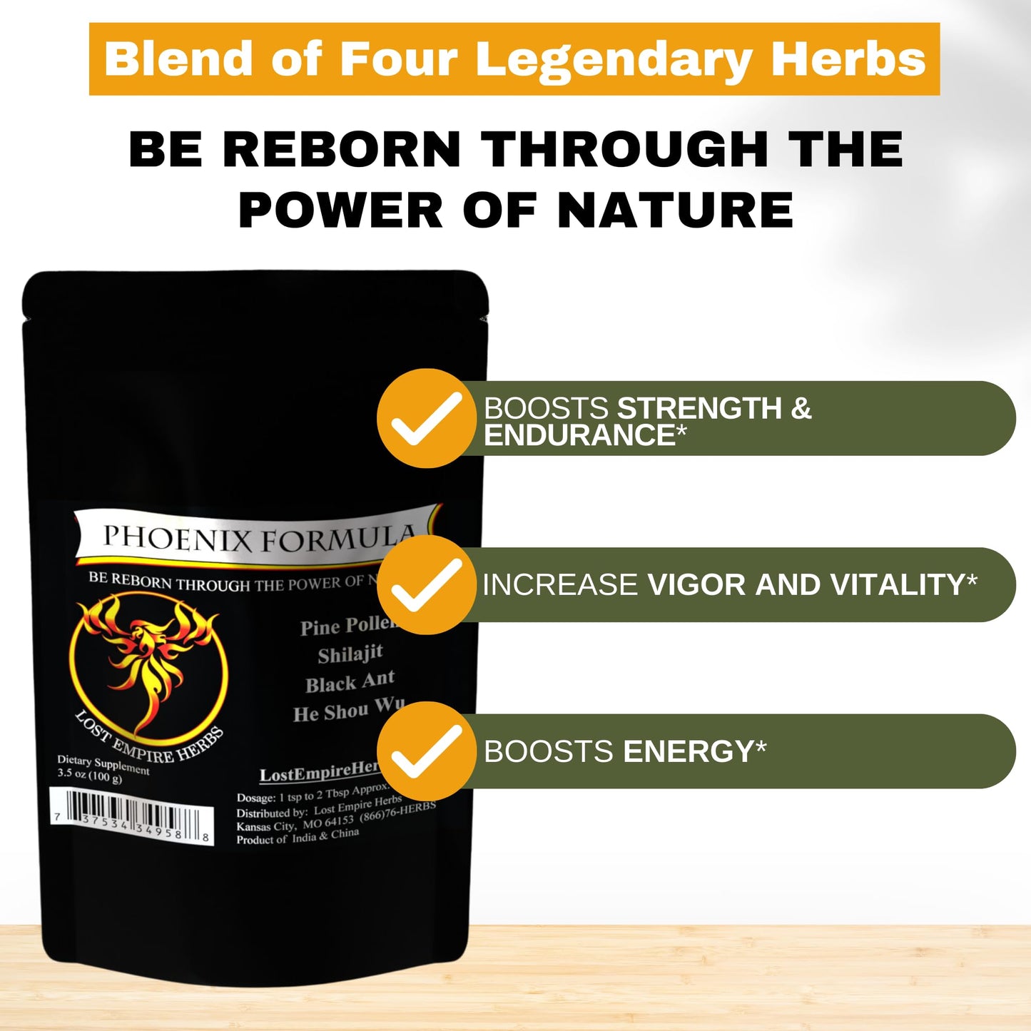 Lost Empire Herbs Phoenix Rejuvenation Formula Powder 3.5 Ounce