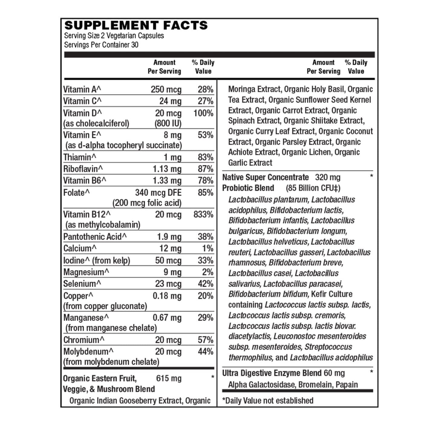 Holly Hill Health Foods Active Men's 50+ 85 Billion Probiotic Formula Capsule 60 Count