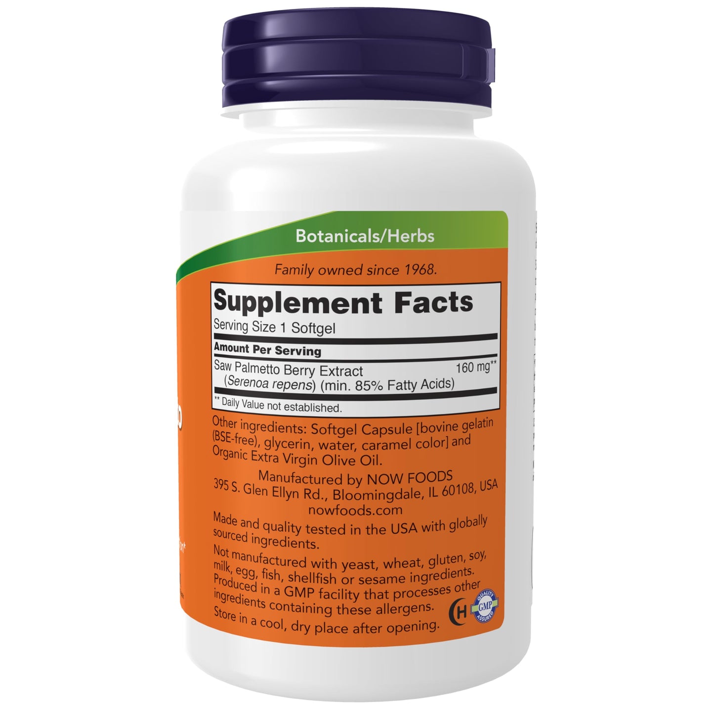 NOW Foods Saw Palmetto Extract 160 mg Softgels, 240 Count
