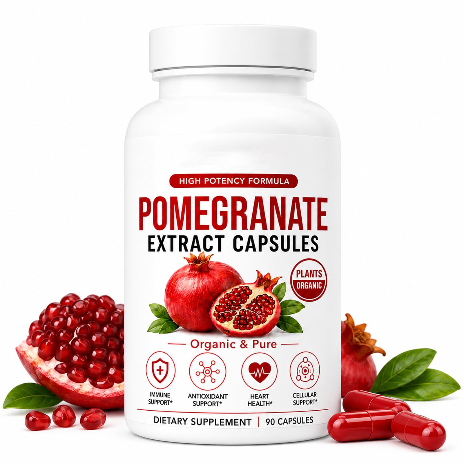 Ikokei Organic Pomegranate Extract Capsules, 180 Count