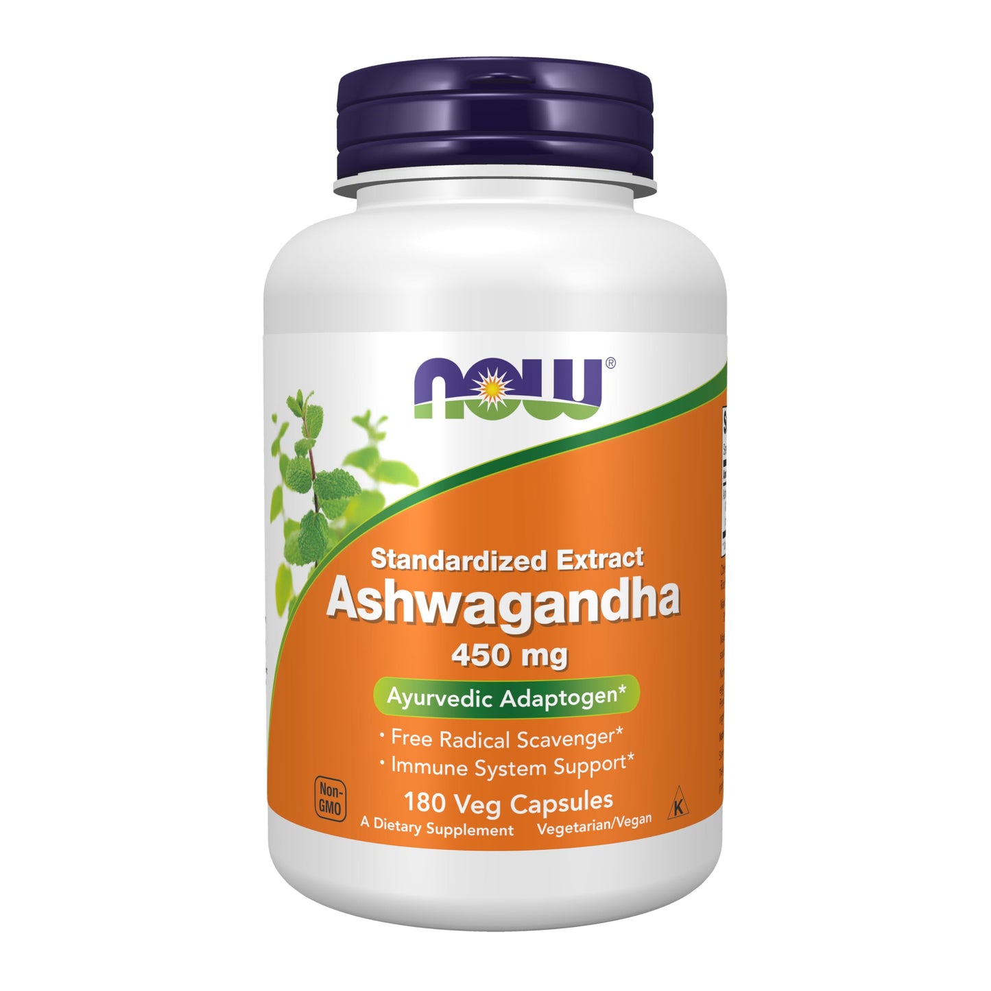 NOW Foods Ashwagandha 450 mg (Standardized Extract) Capsules, 180 Count