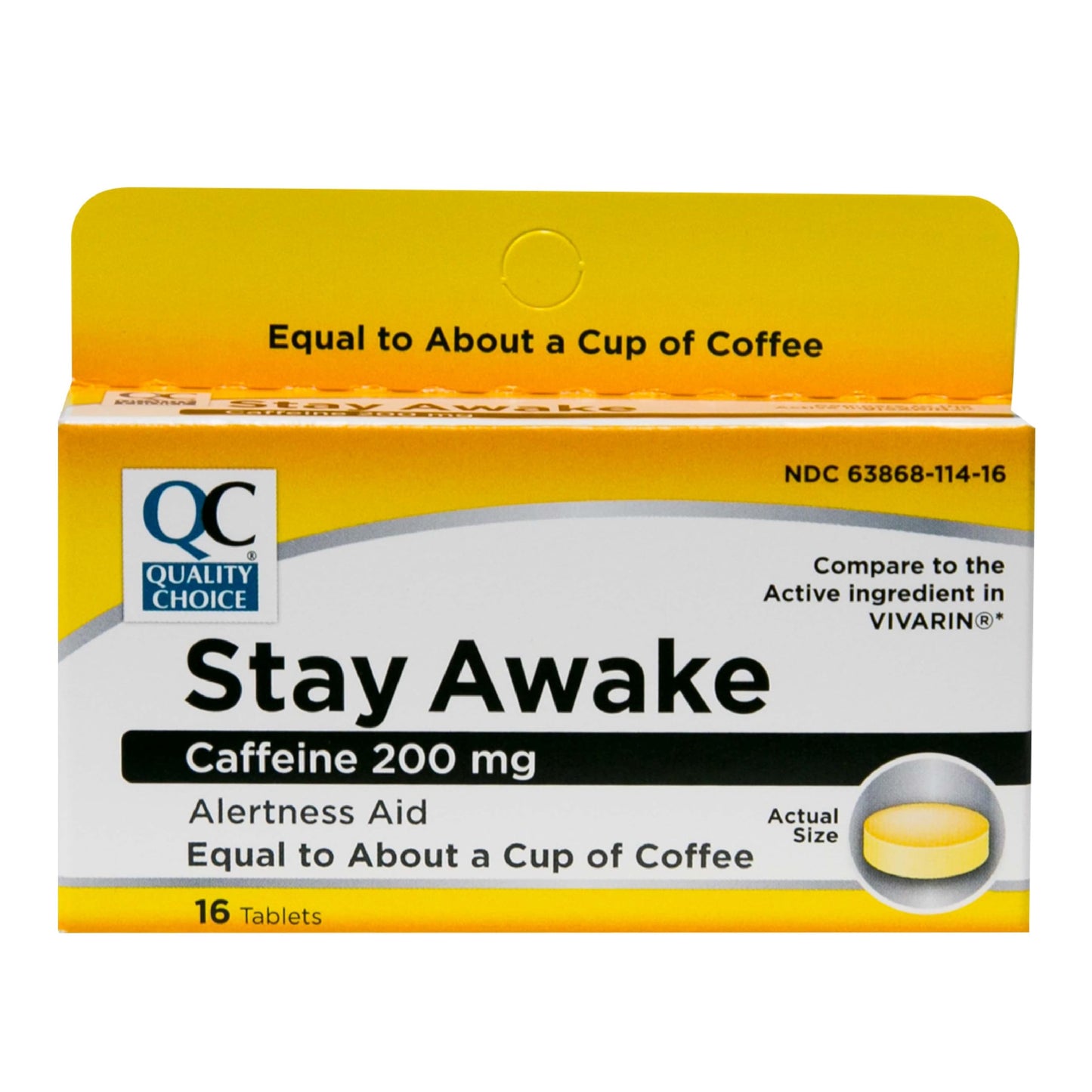 Quality Choice Stay Awake Caffeine Tablet, 16 Tablets