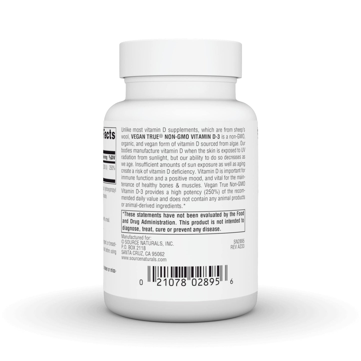 Source Naturals Vitamin D-3 Capsule 90