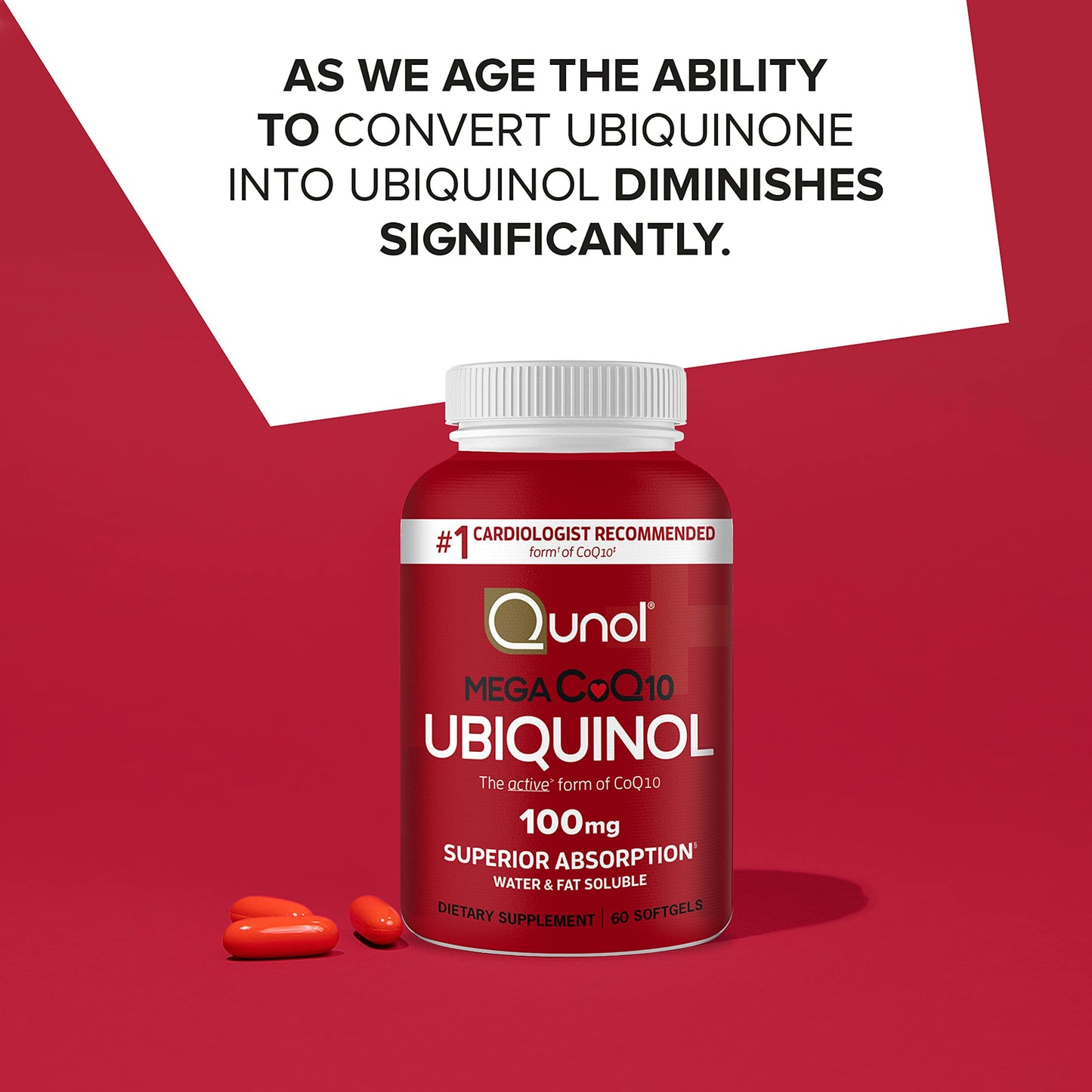 Qunol Ubiquinol CoQ10 100mg Softgels, 60 Count