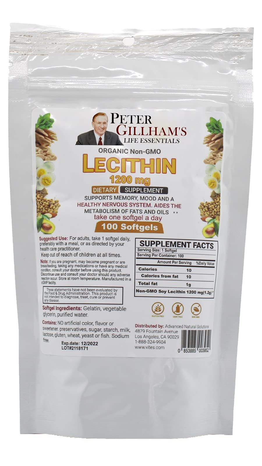 Peter's Choice Lecithin 1200mg Softgels, 100 Count