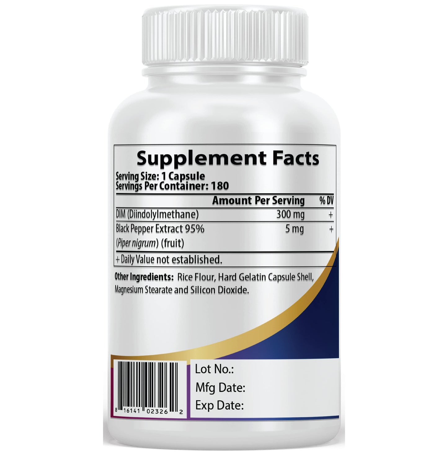 Pacific Nature's DIM 300mg with Black Pepper, 90 Capsules