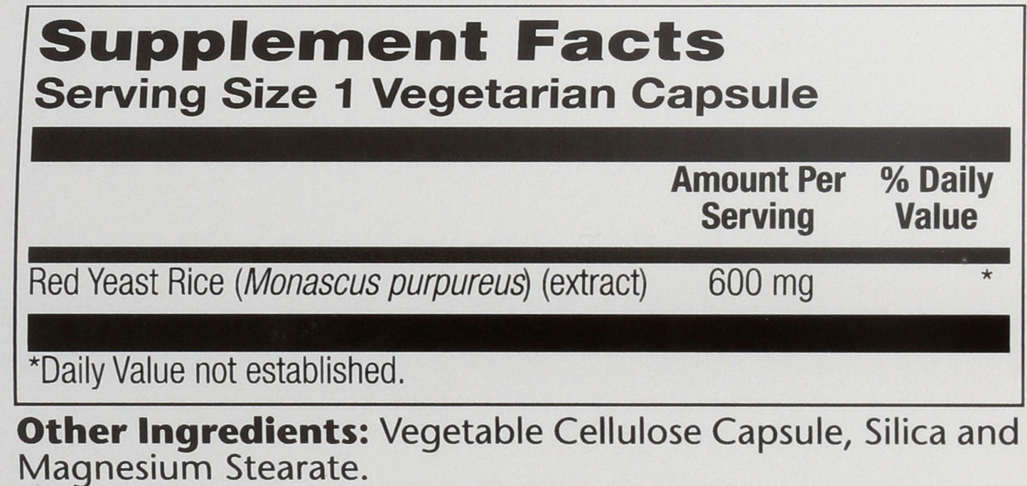 Solaray Red Yeast Rice 600mg VegCap 120 Count